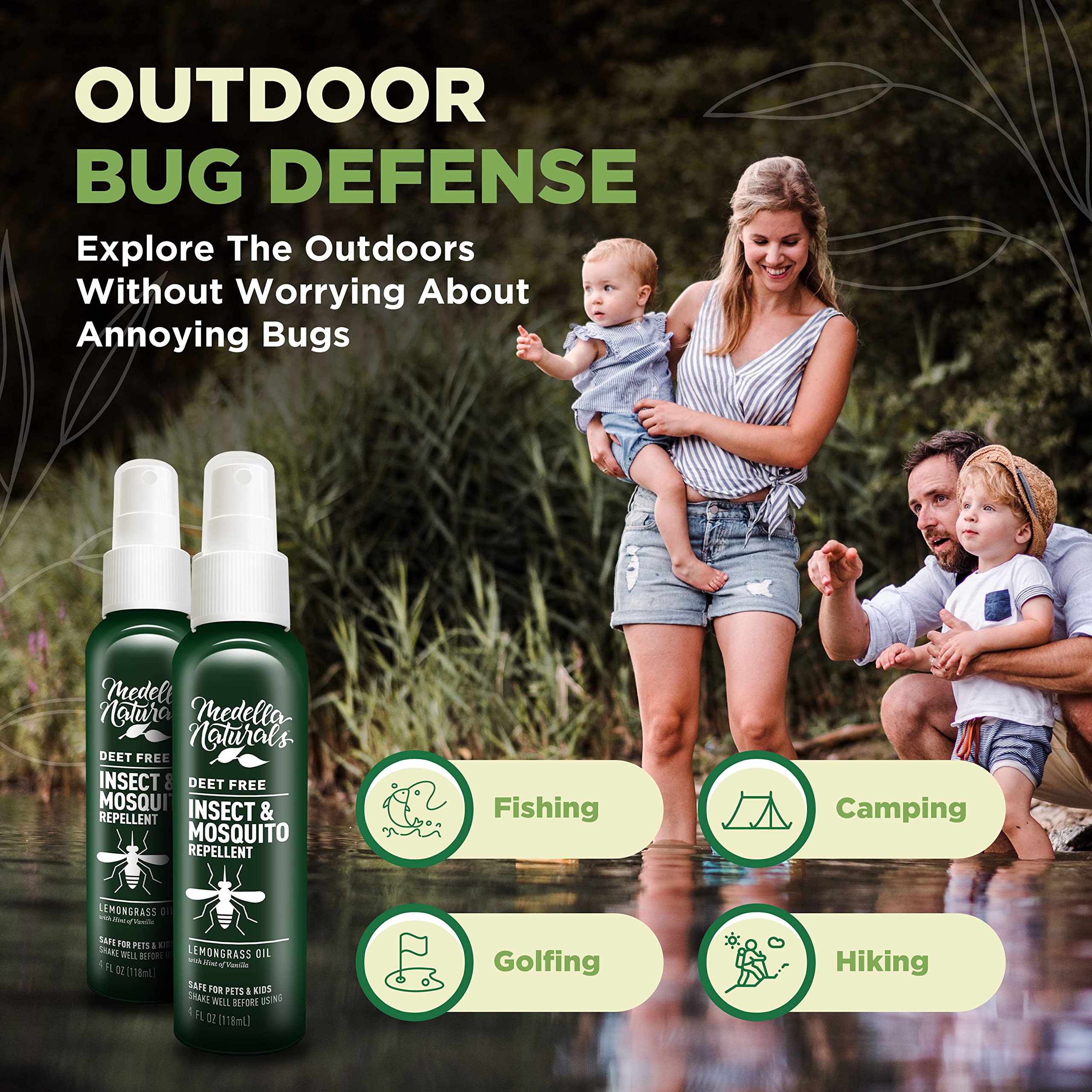 Utilisation en plein air avec Medella Naturals pour protection légère.