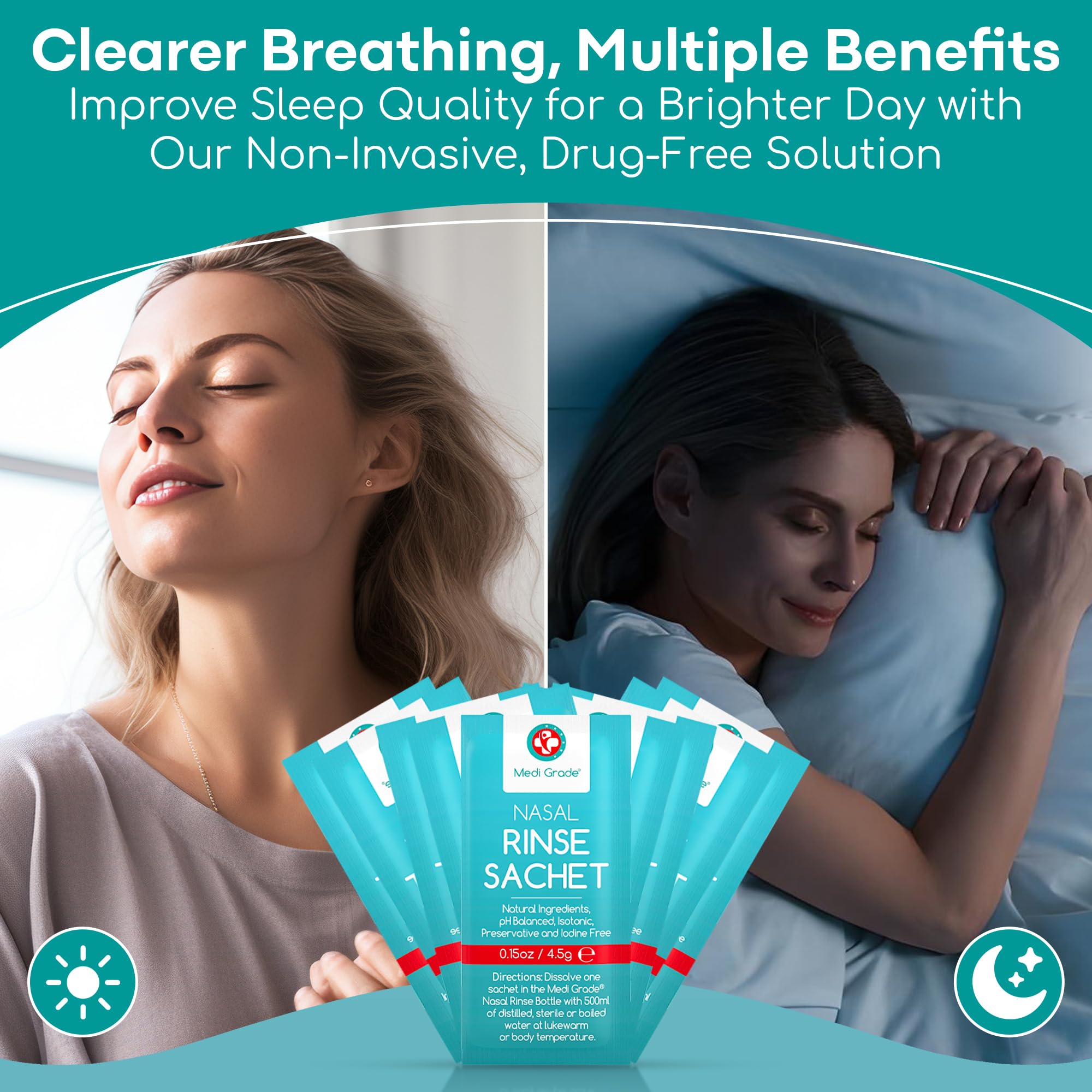 Bouteille Neti Pot Medi Grade compatible pour un rinçage nasal pratique.