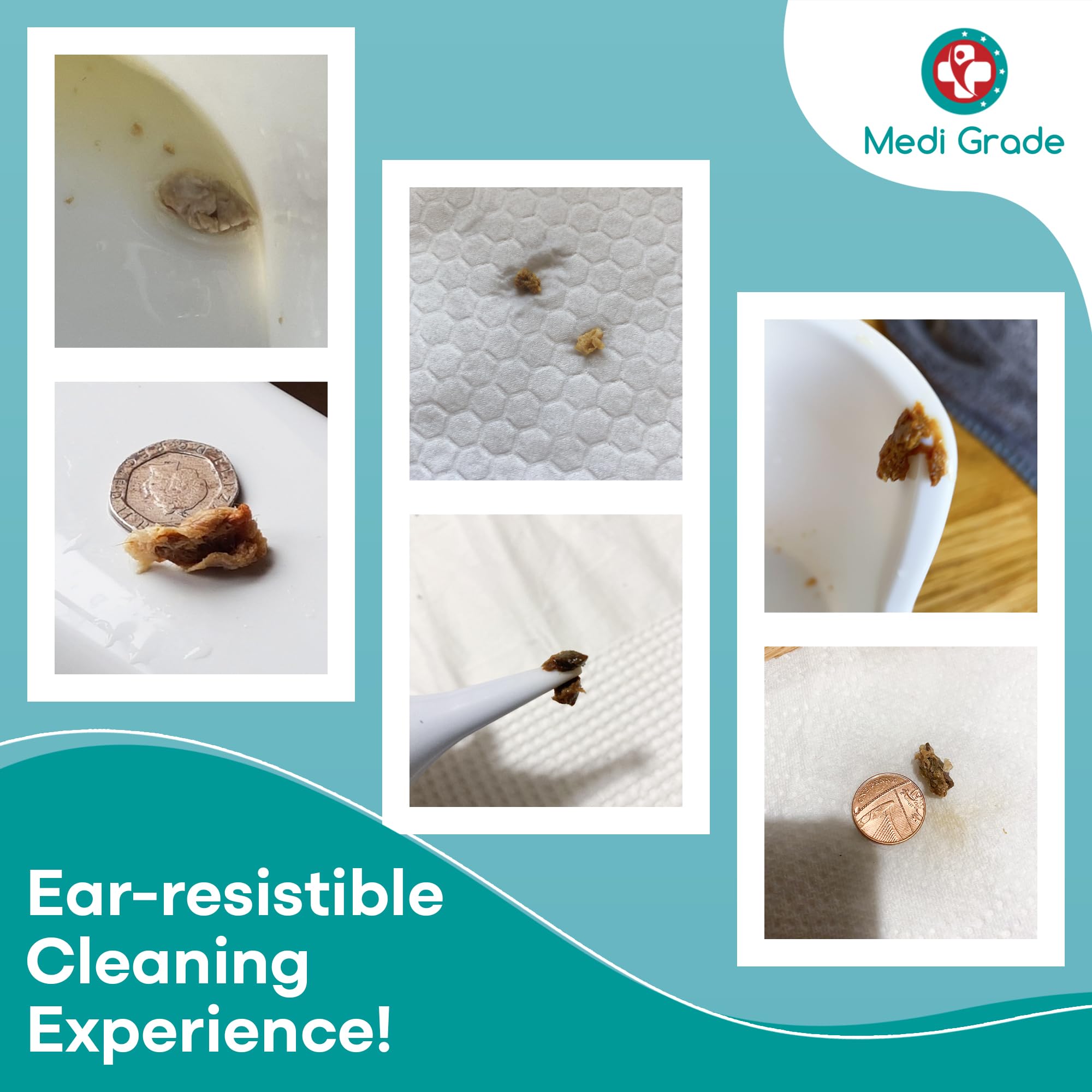 Medi Grade Kit Nettoyage des Oreilles - Bassine pratique évite les éclaboussures.