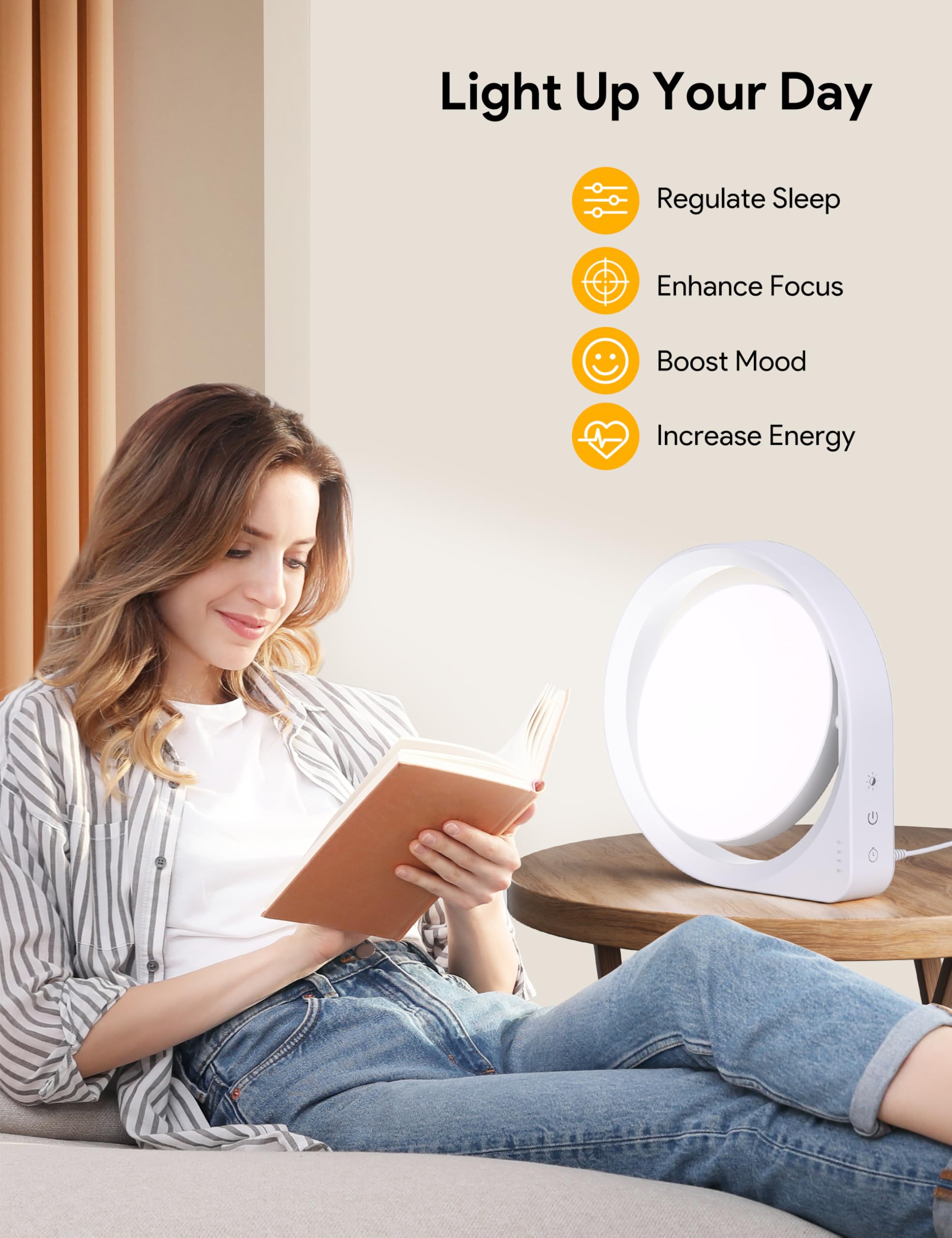 MediAcous lampe angle reglable 15° pour orientation lumineuse précise.