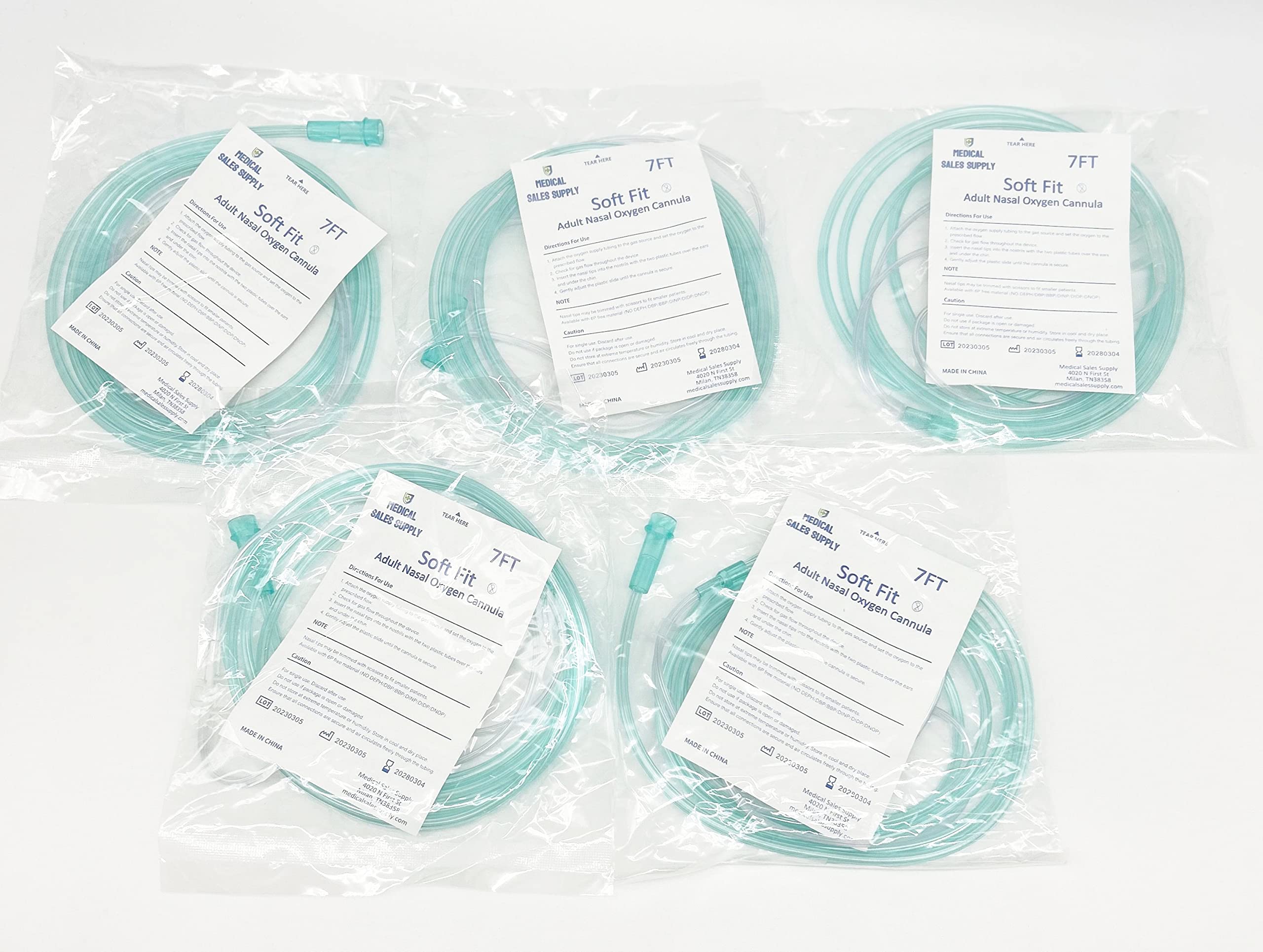 Cannule nasale Medical Sales Supply avec embout coussin doux pour le confort.