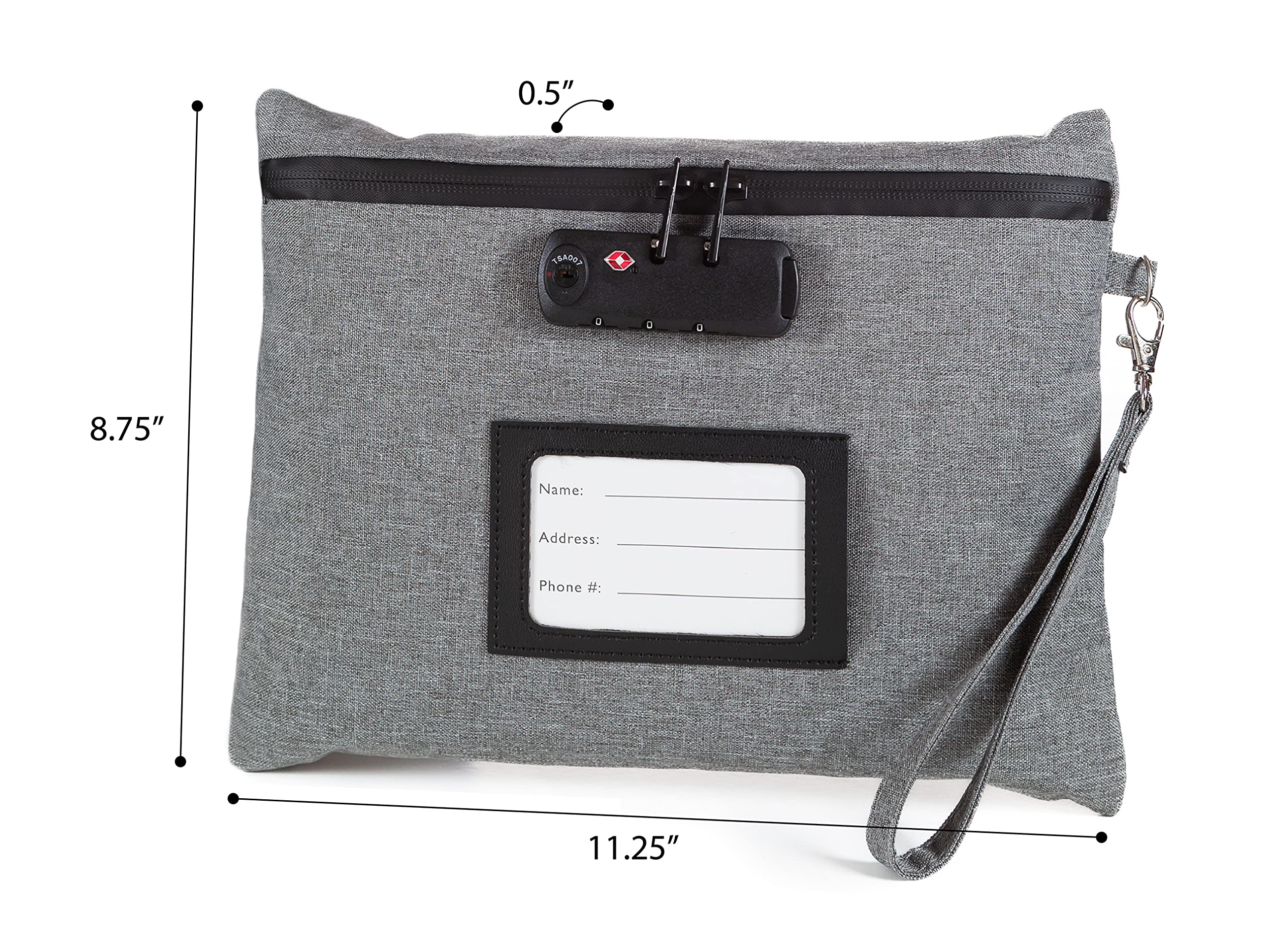 Medicine RX Safe dimensions extérieures 11x8,5 pouces, format compact.