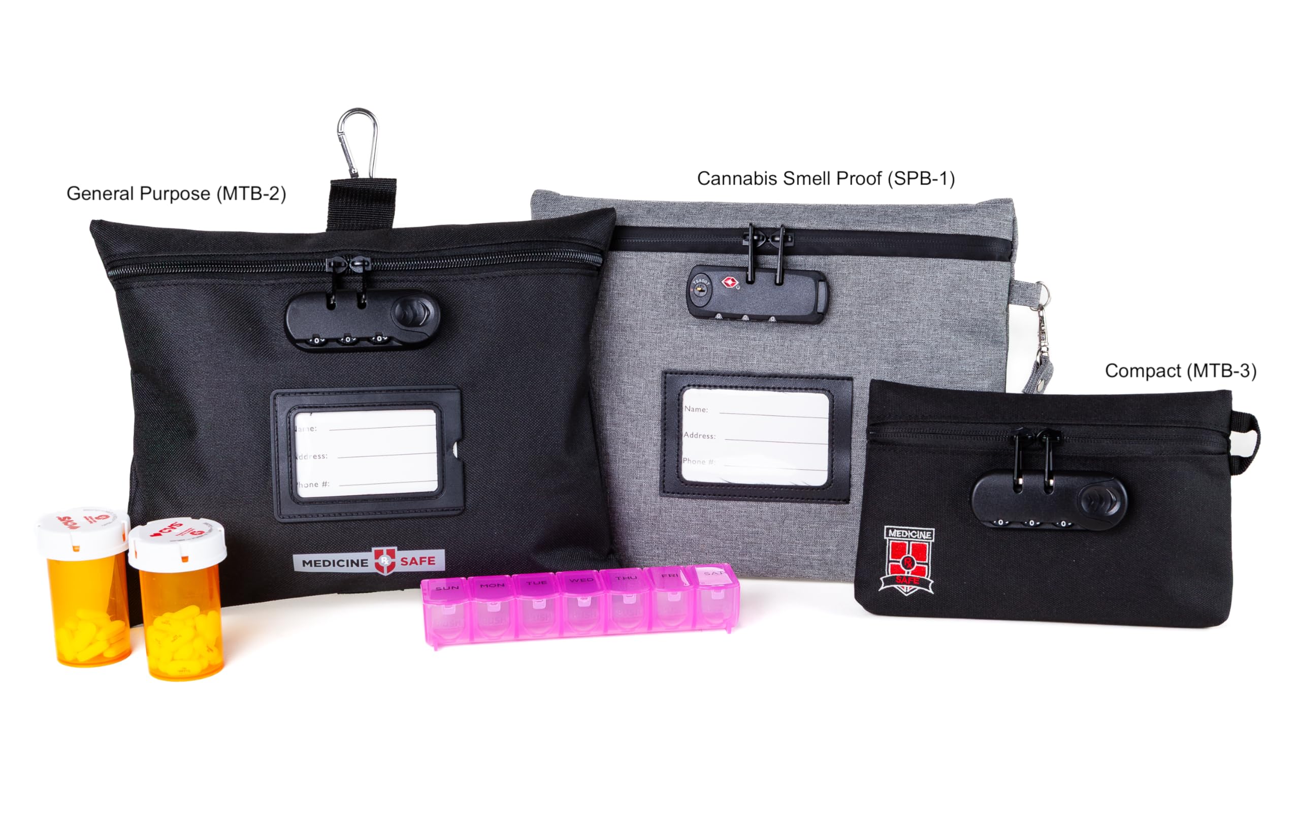 Medicine RX Safe matériel à quatre couches pour durabilité et gestion des odeurs.