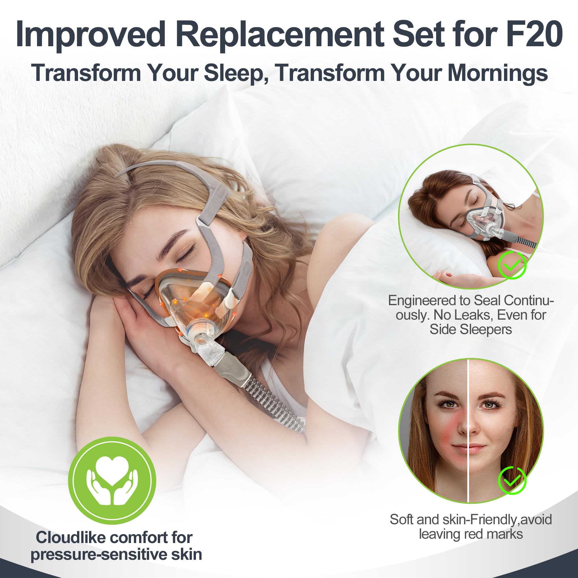 MEDICOLOR AirTouch F20 sangle tête rembourrée pour un contact agréable.