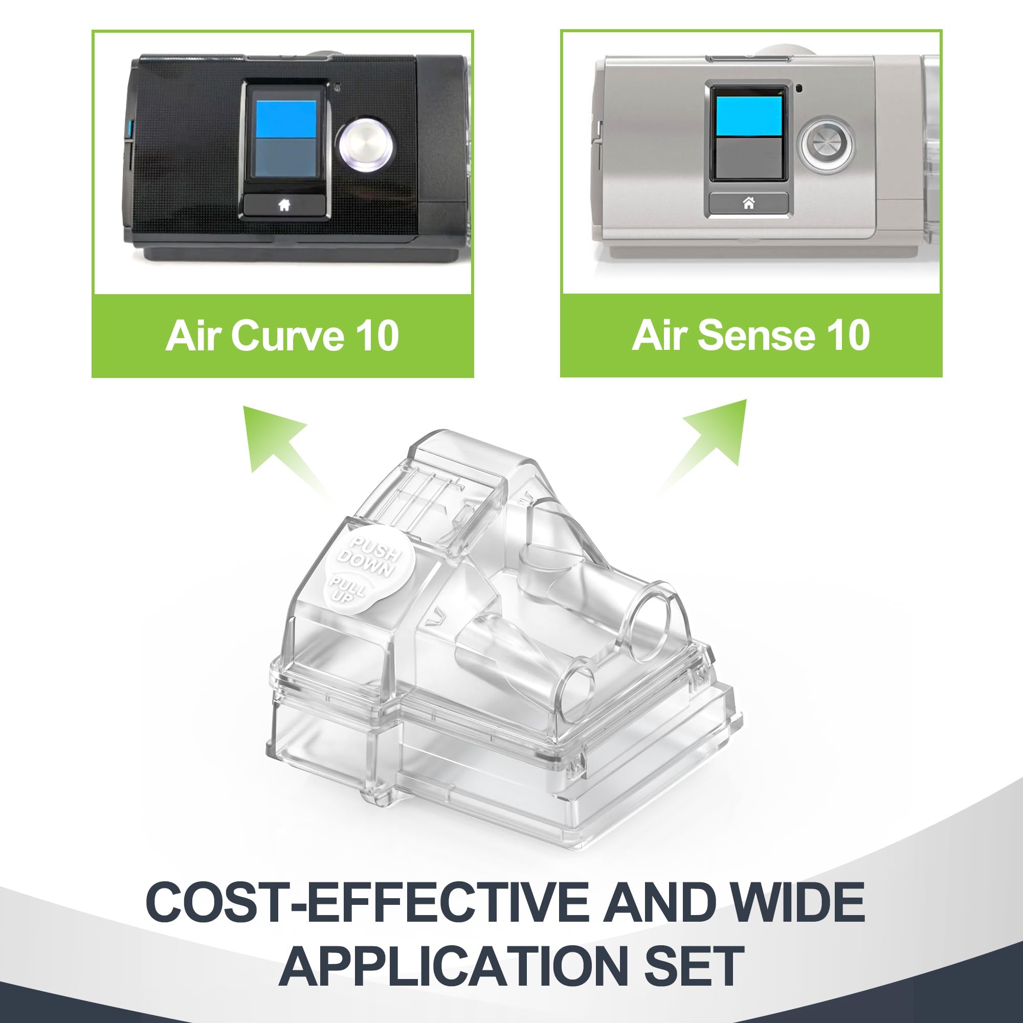 MEDICOLOR: Chambre d’eau AirSense 10 – capacité 380 ml pour humidification durable.