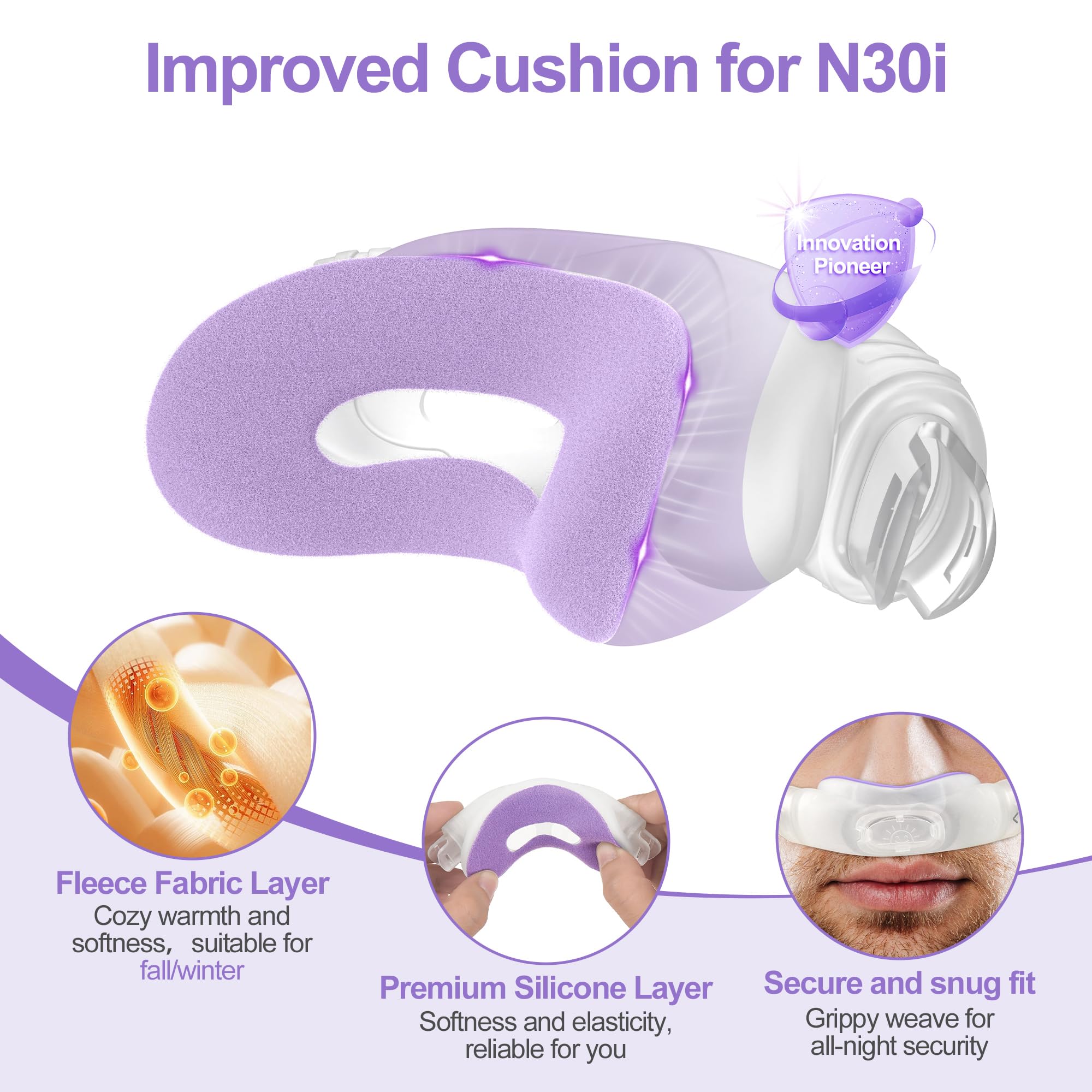 Coussin MEDICOLOR nasal N30i AirTouch – douceur polaire pour l’hiver.