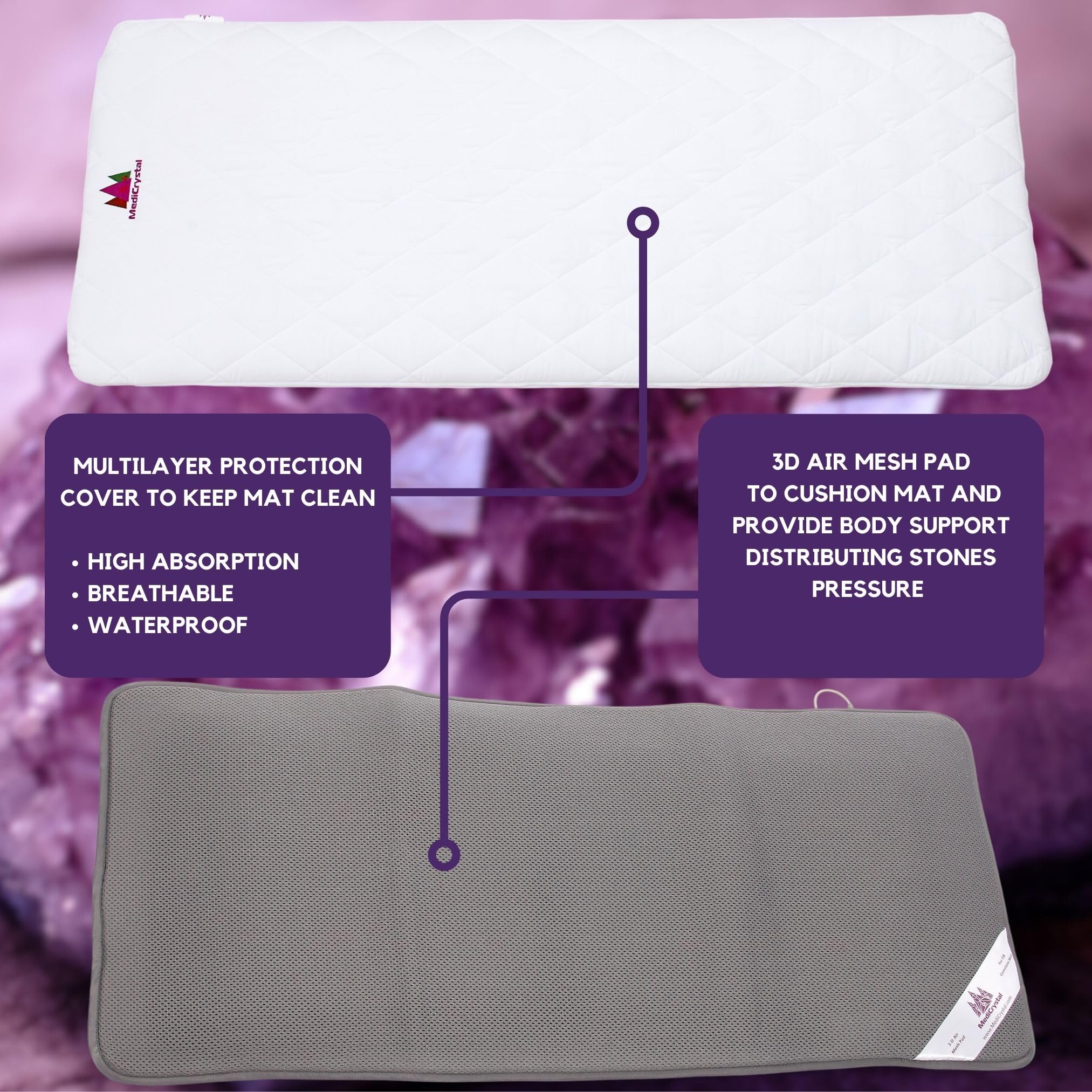 MediCrystal eco-suedemateriaux: douceur et durabilité.