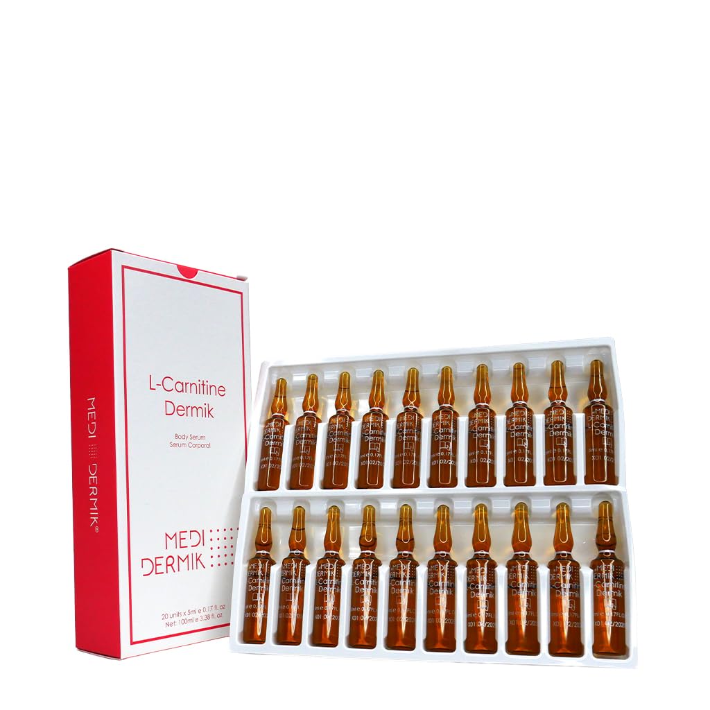 medidermik-l-carnitine-ampoules-packaging: présentation pratique pour les soins ciblés.
