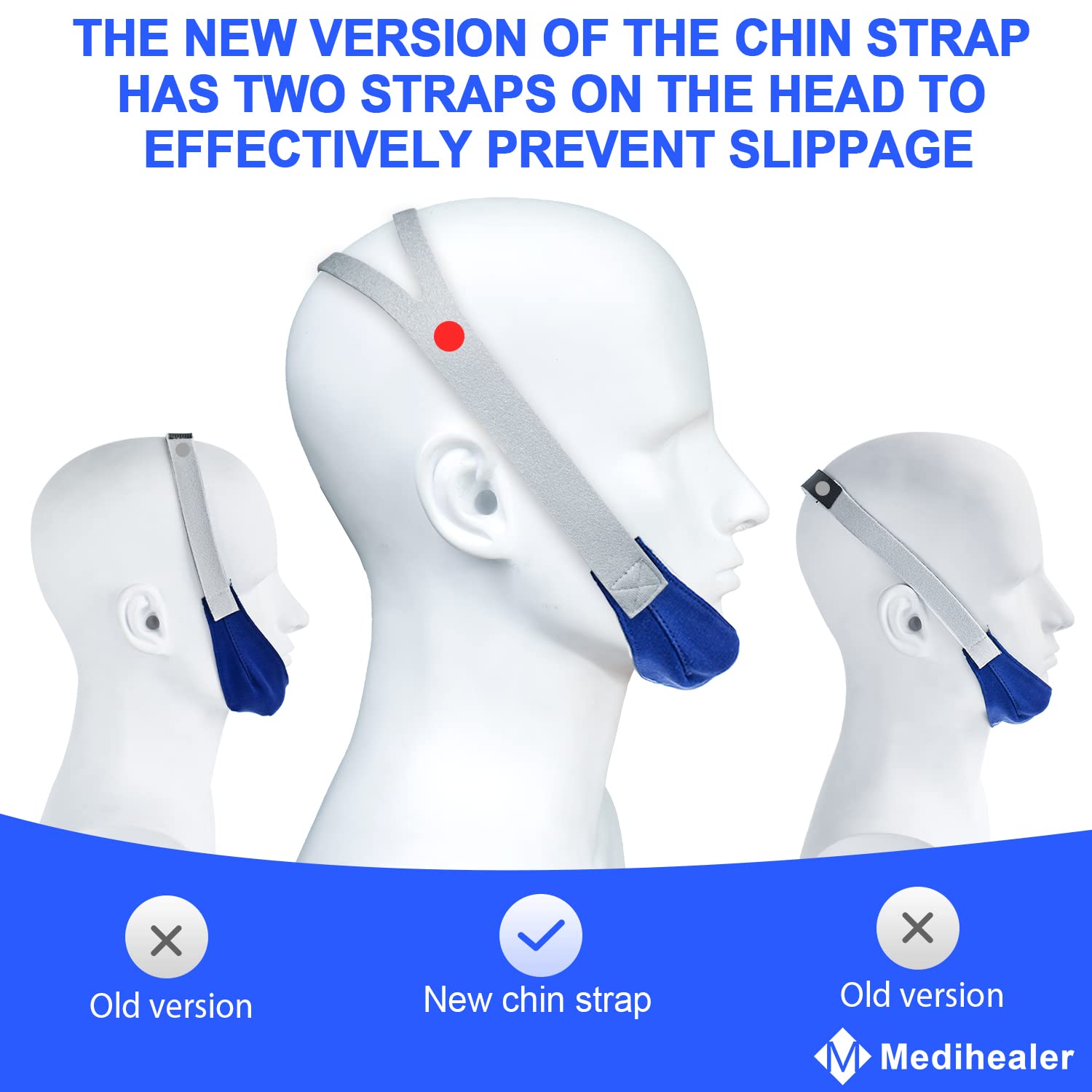 Medihealer lanière menton avec réglage ajustable pour un maintien personnalisé.