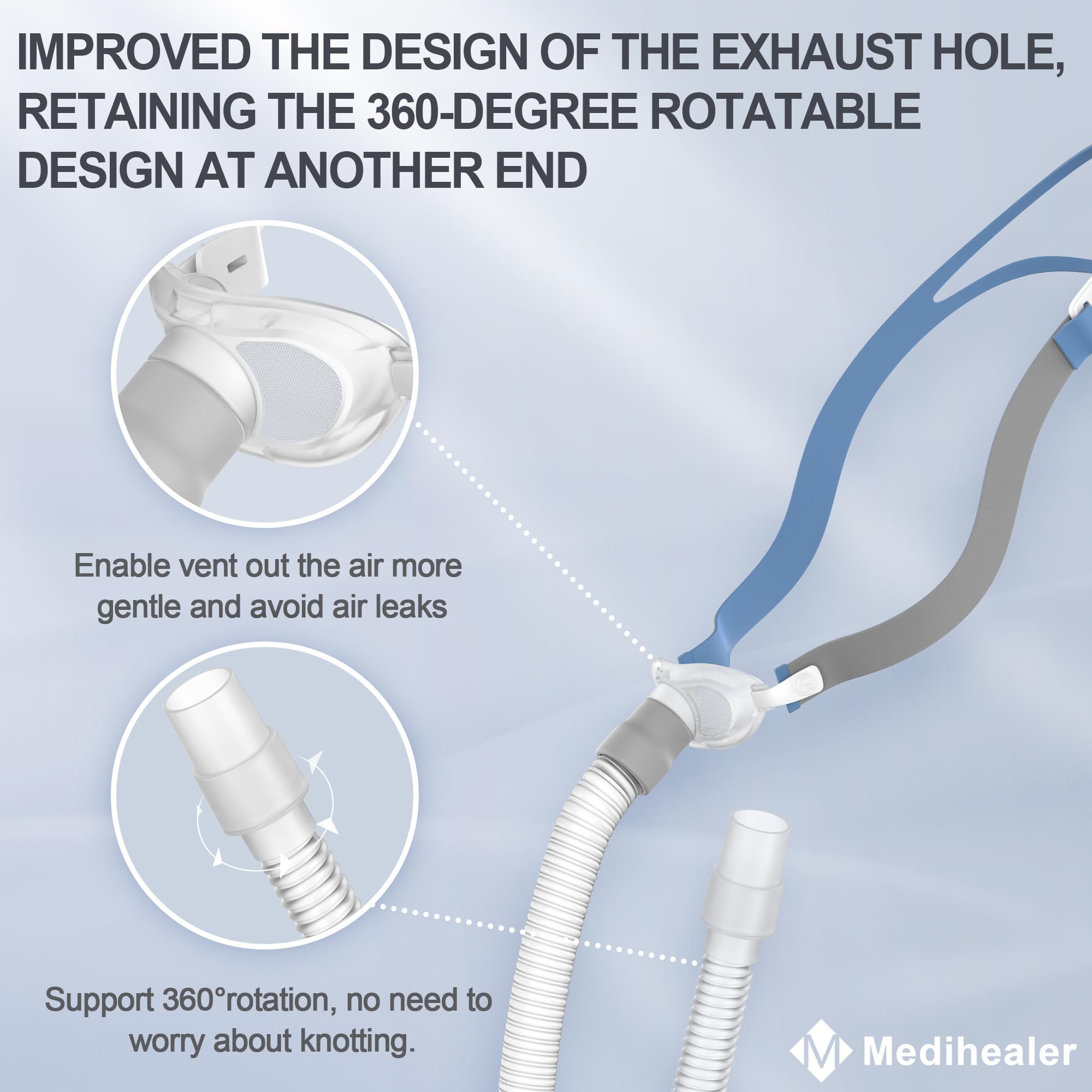 Connexion fixe Medihealer Airfit P10 — installation plus stable et fiable.