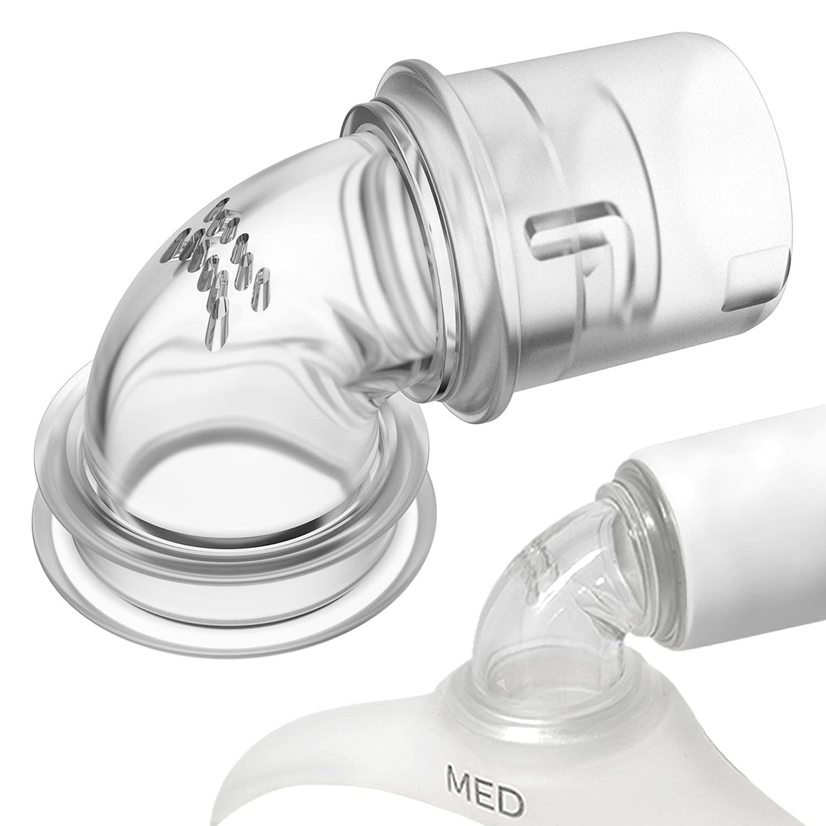 Medihealer: coude libération rapide, connexion fluide sans enlever le masque.