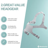 Matière douce et élastique du harnais CPAP Medihealer pour le confort.