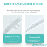 Tubes doux en silicone Medihealer – minimise l'irritation autour du visage et des oreilles.