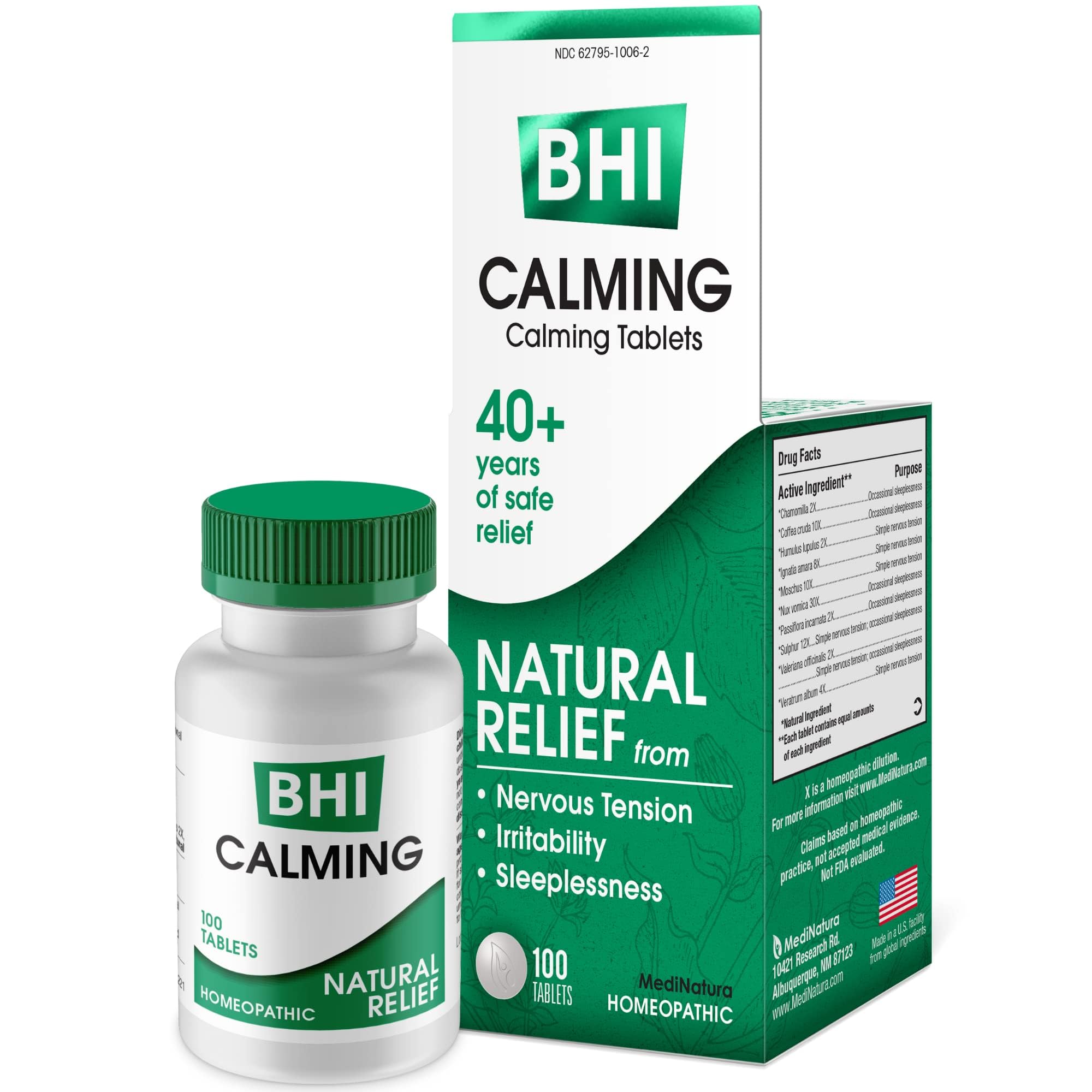 MediNatura BHI Calming Support – flacon pratique favorisant sérénité et concentration réfléchie.