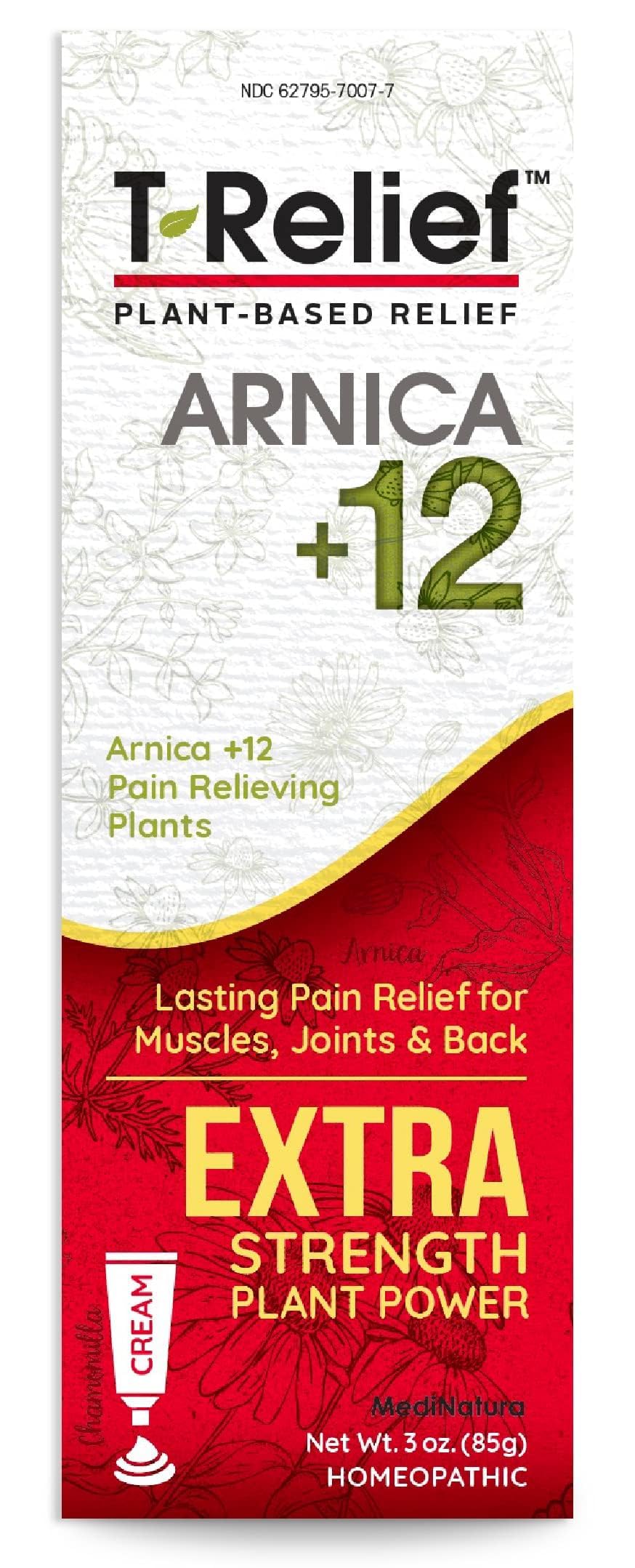 Crème MediNatura Relief Arnica en bouteille, application facile pour détendre les muscles.