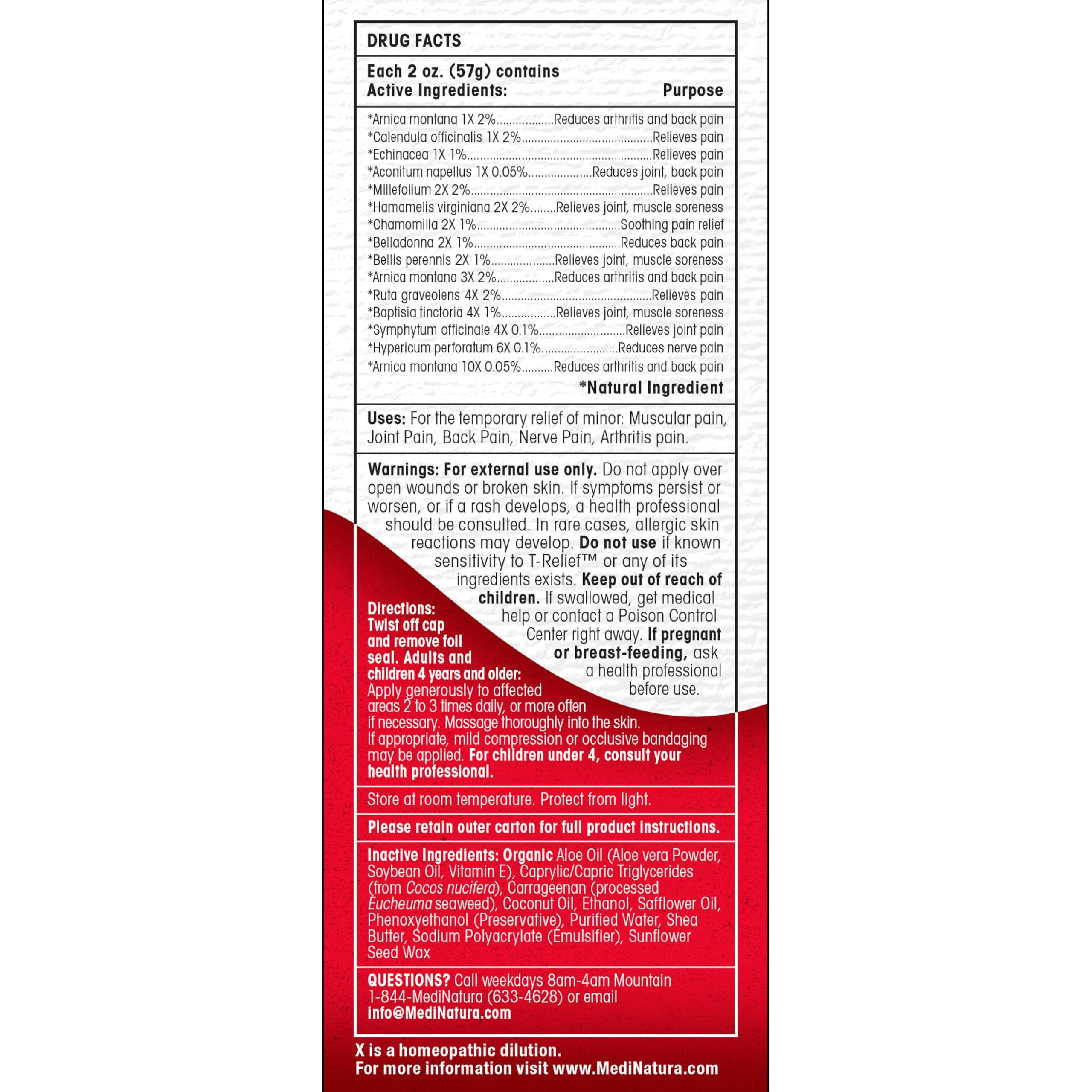 MediNatura T-Relief, application rapide, absorption facile et soin non collant.