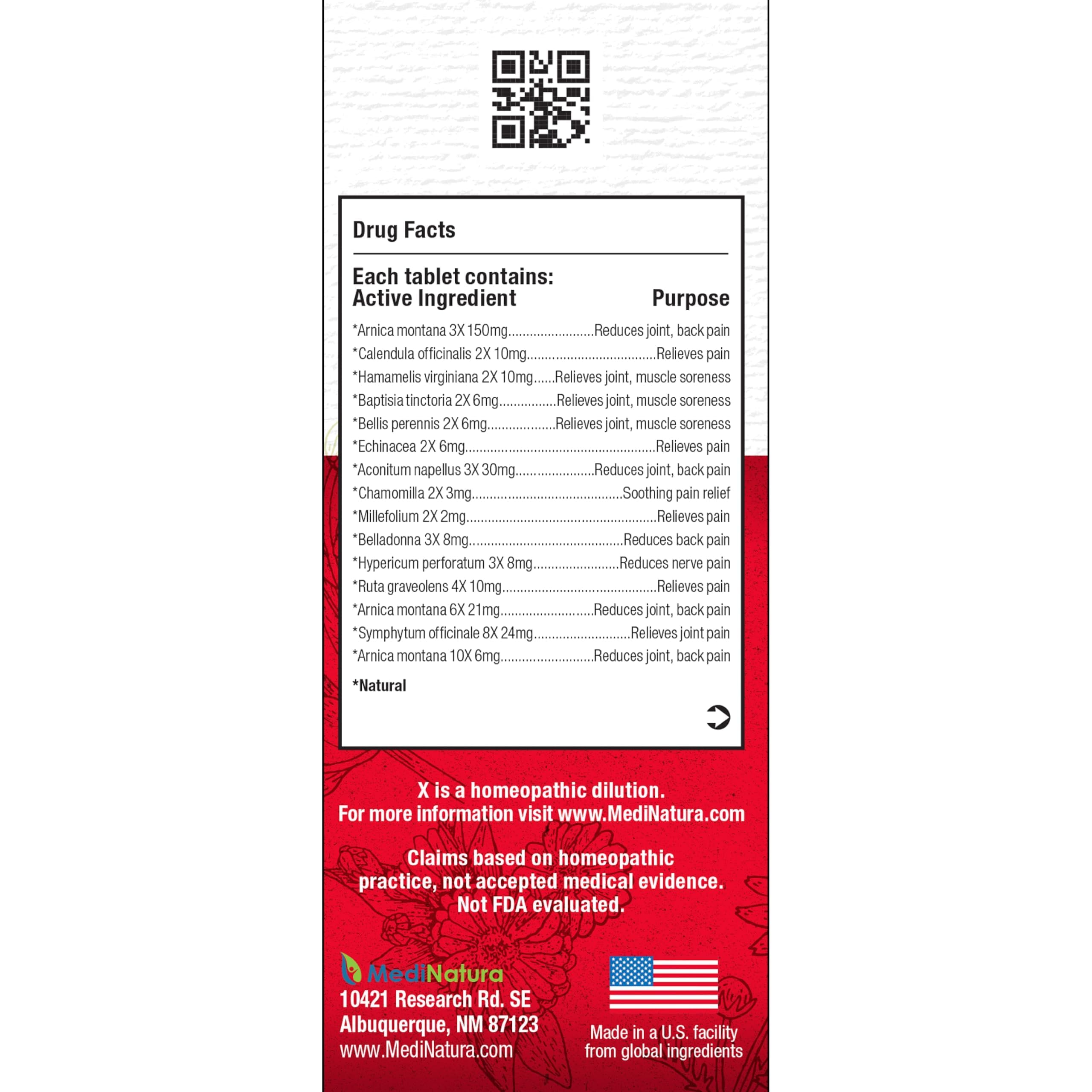 MediNatura T-Relief Arnica: tablettes dissolvables, absorption rapide pour le quotidien.