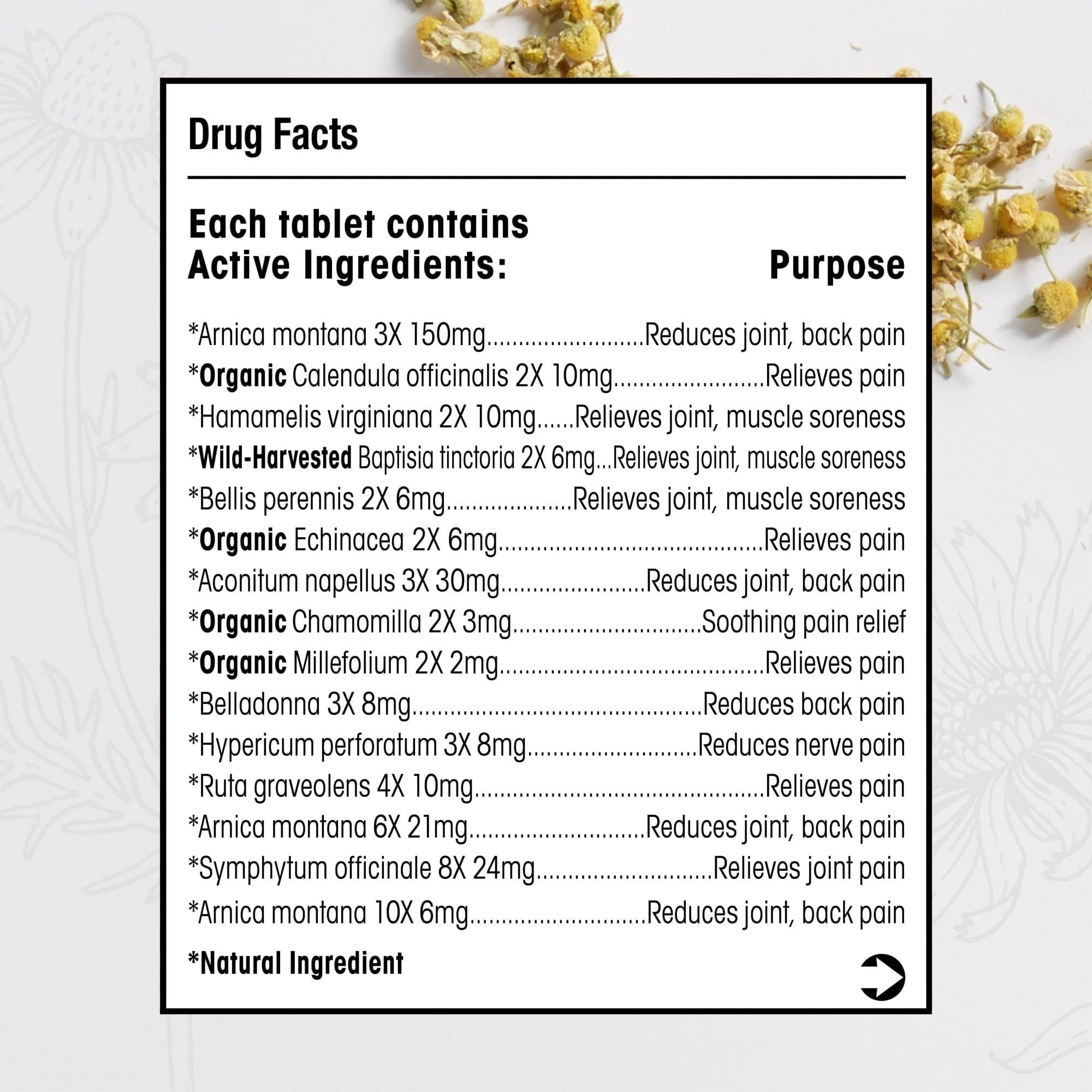 MediNatura T-Relief Arnica – Tablettes nuit, confort sans somnolence.