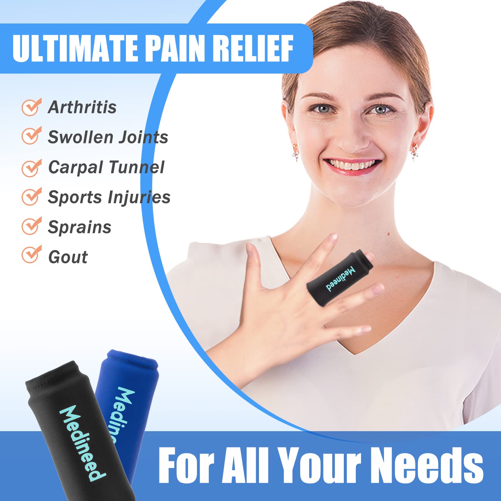 Medineed accessoires-doigts refroidissement naturel, usage sans médicament.