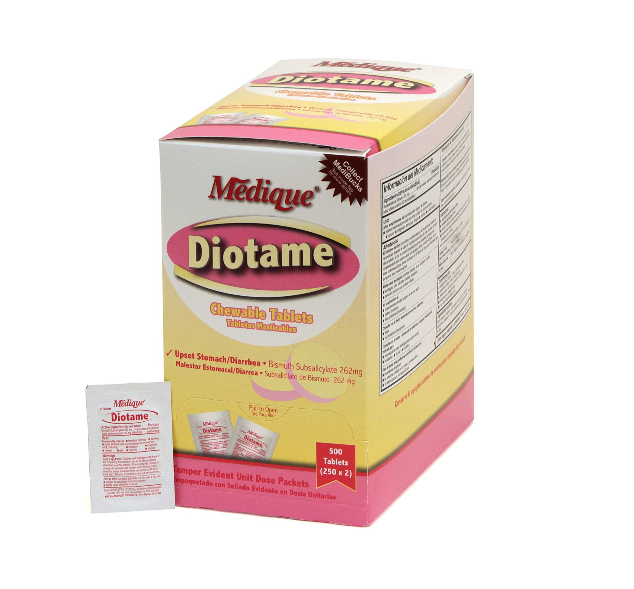 Medique Diotame: comprimés à mâcher sans sucre, pratique pour le confort digestif.