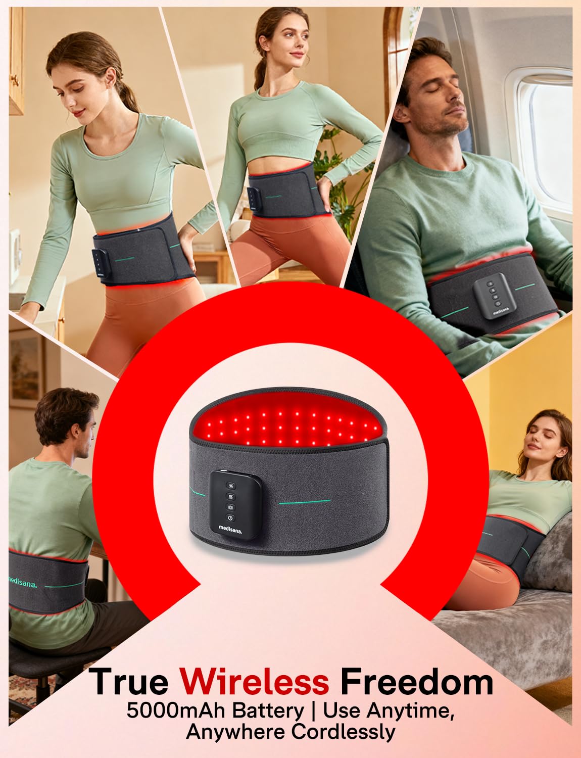 Extension 16 pouces pour ajustement pratique autour de la taille.
