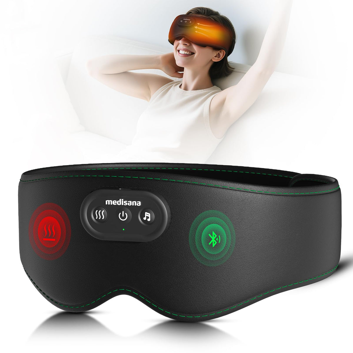 Medisana Masque Yeux Chauffant et Bluetooth: détente et chaleur apaisante pour sommeil