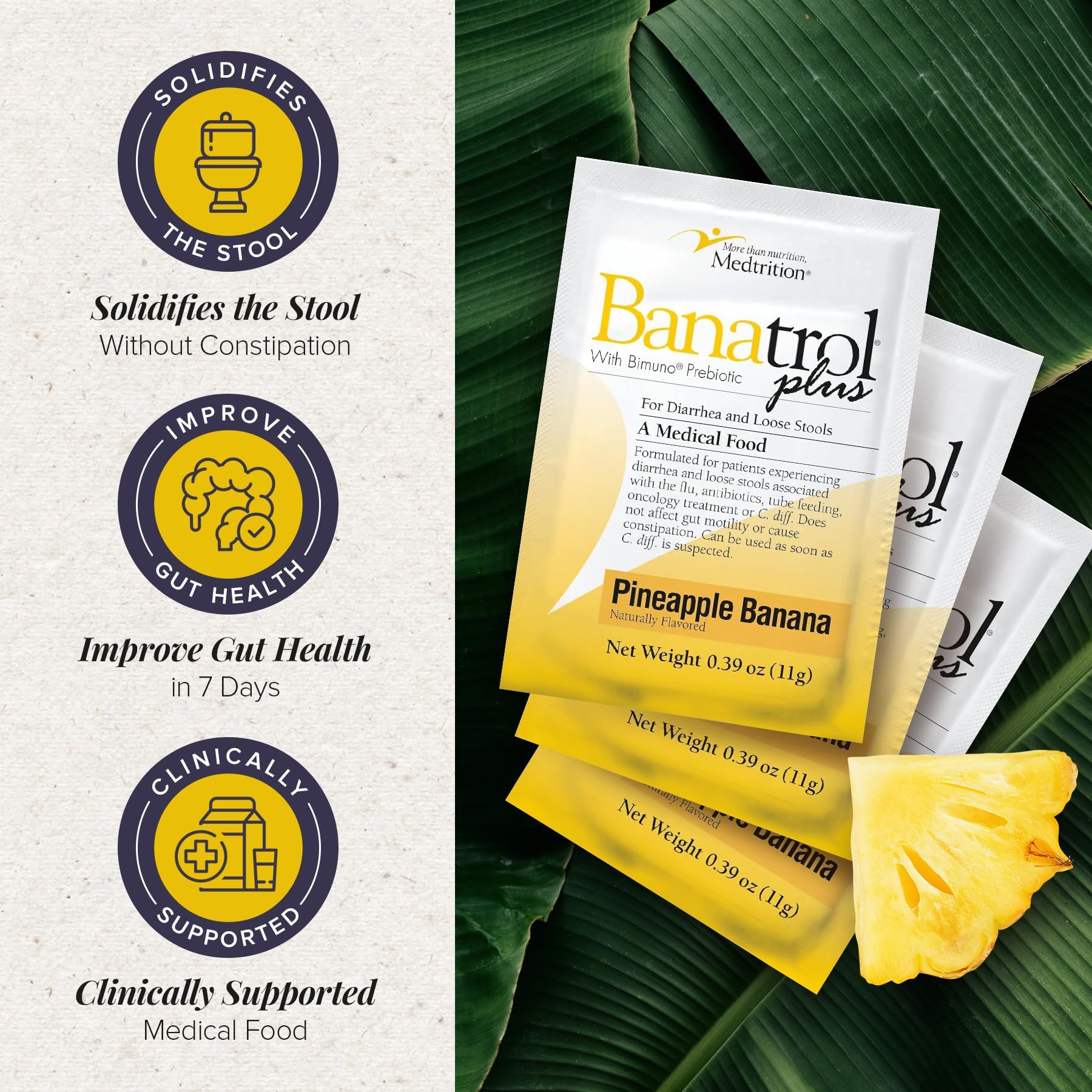 Banatrol Plus, aliment médical: soutien digestif recommandé par les professionnels.