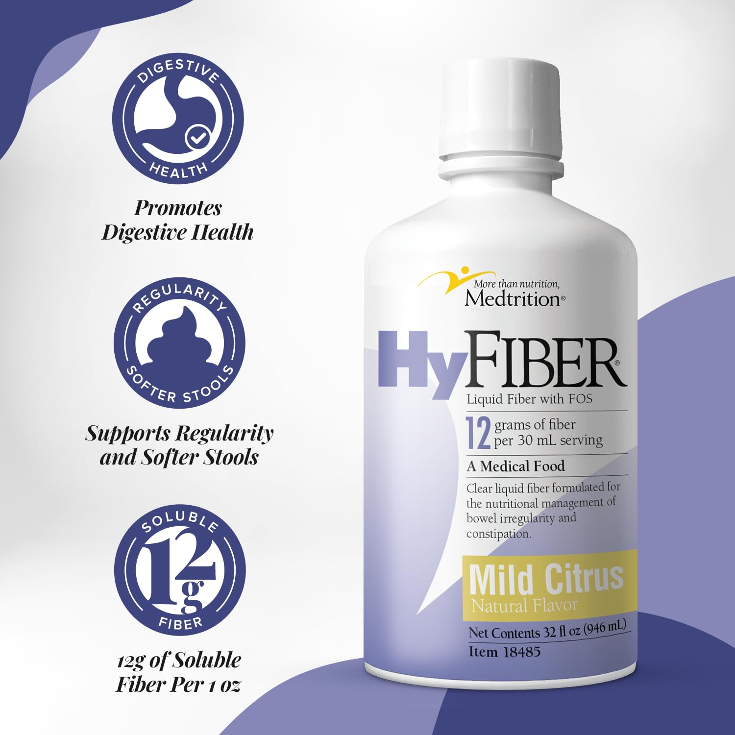 Medtrition HyFiber Goût Citron Doux – saveur légère à boire au quotidien.