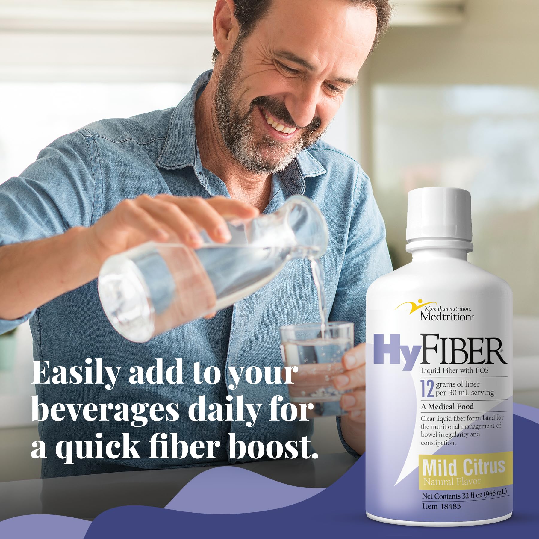 Medtrition HyFiber Sans Gluten – compatible avec régimes sans gluten.