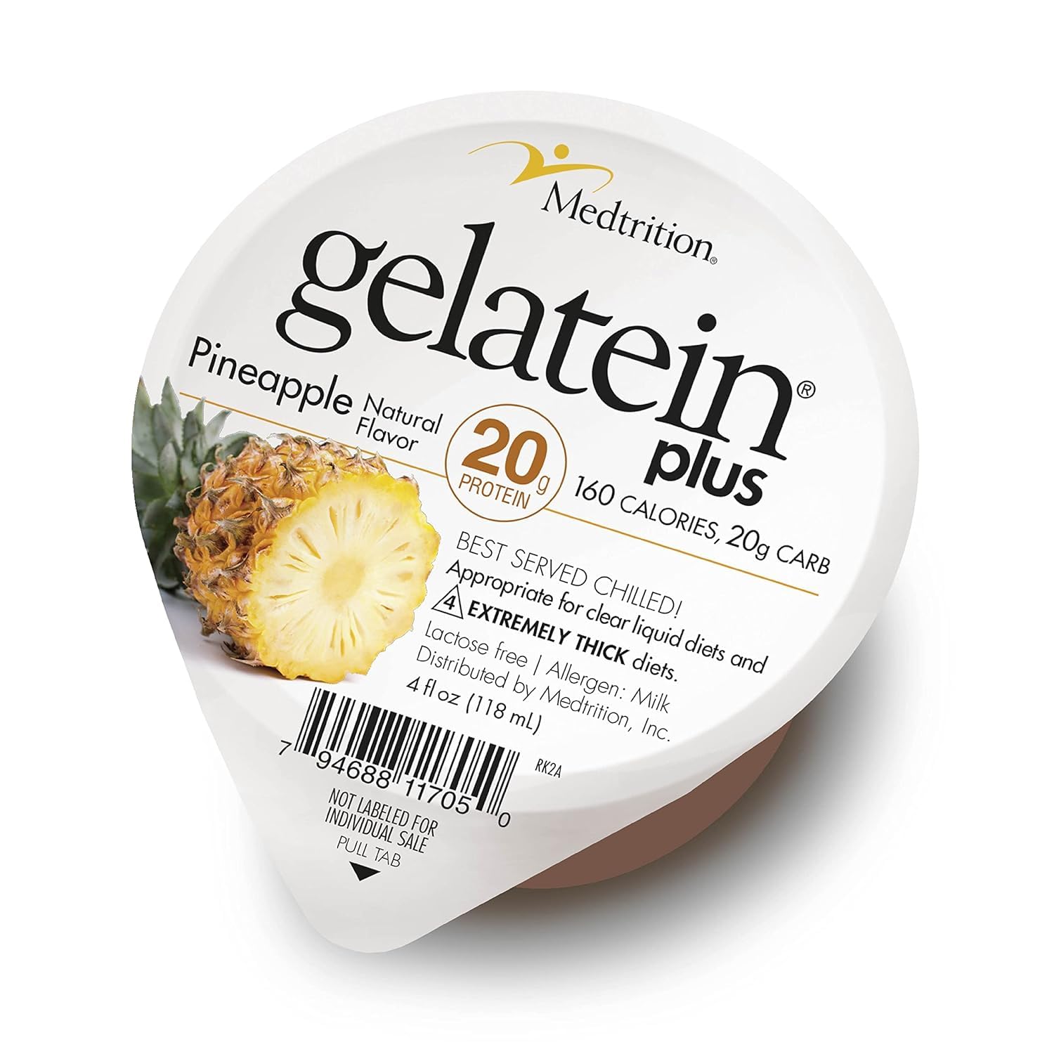 Medtrition ProSource Gelatein Plus Ananas dans un verre, solution rapide après entraînement.