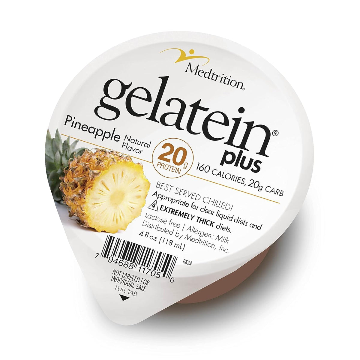 Medtrition ProSource Gelatein Plus Ananas dans un verre, solution rapide après entraînement.