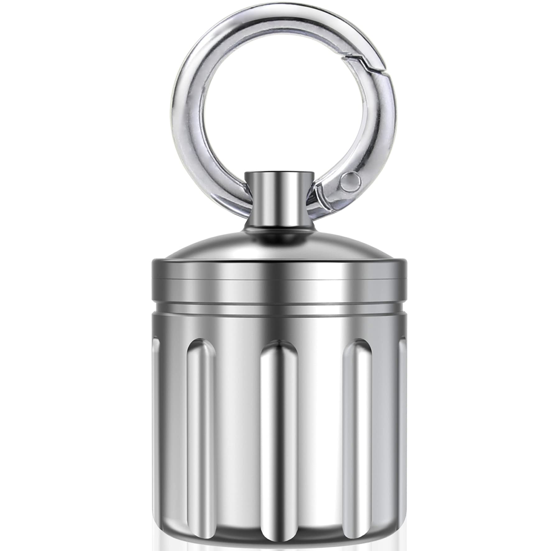MEECN étui pilules inox 304 avec anneau clé, transport sûr.