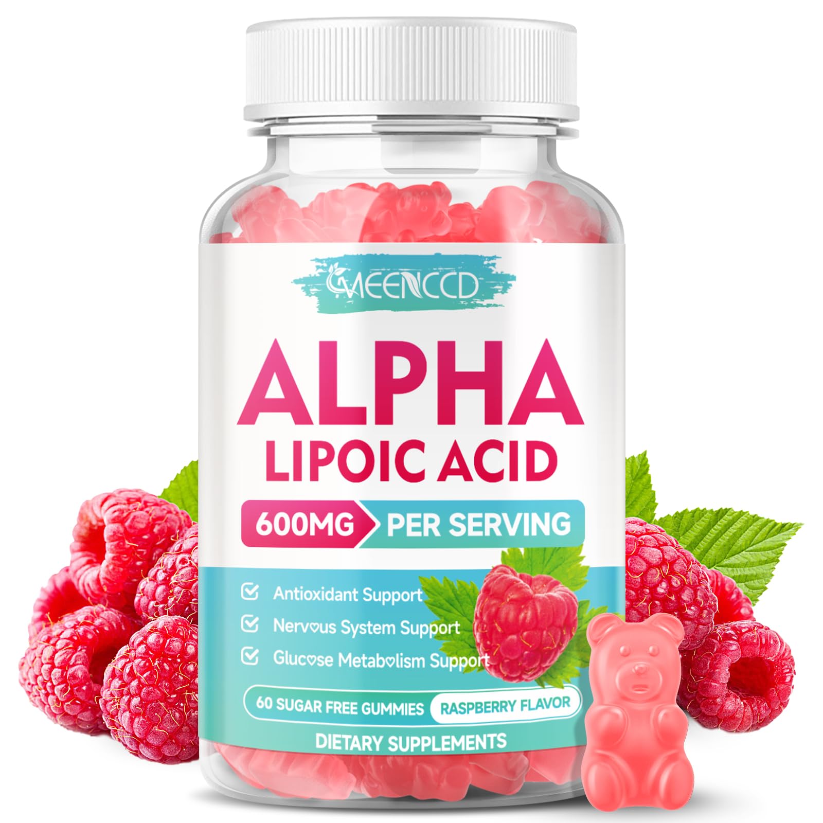 MEENCCD Alpha Lipoic Acid Gummies - bouteille pratique pour votre routine quotidienne.