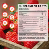 Gomme MEENCCD Berberine en fraise en gros plan, couleur vive et consommation agréable.