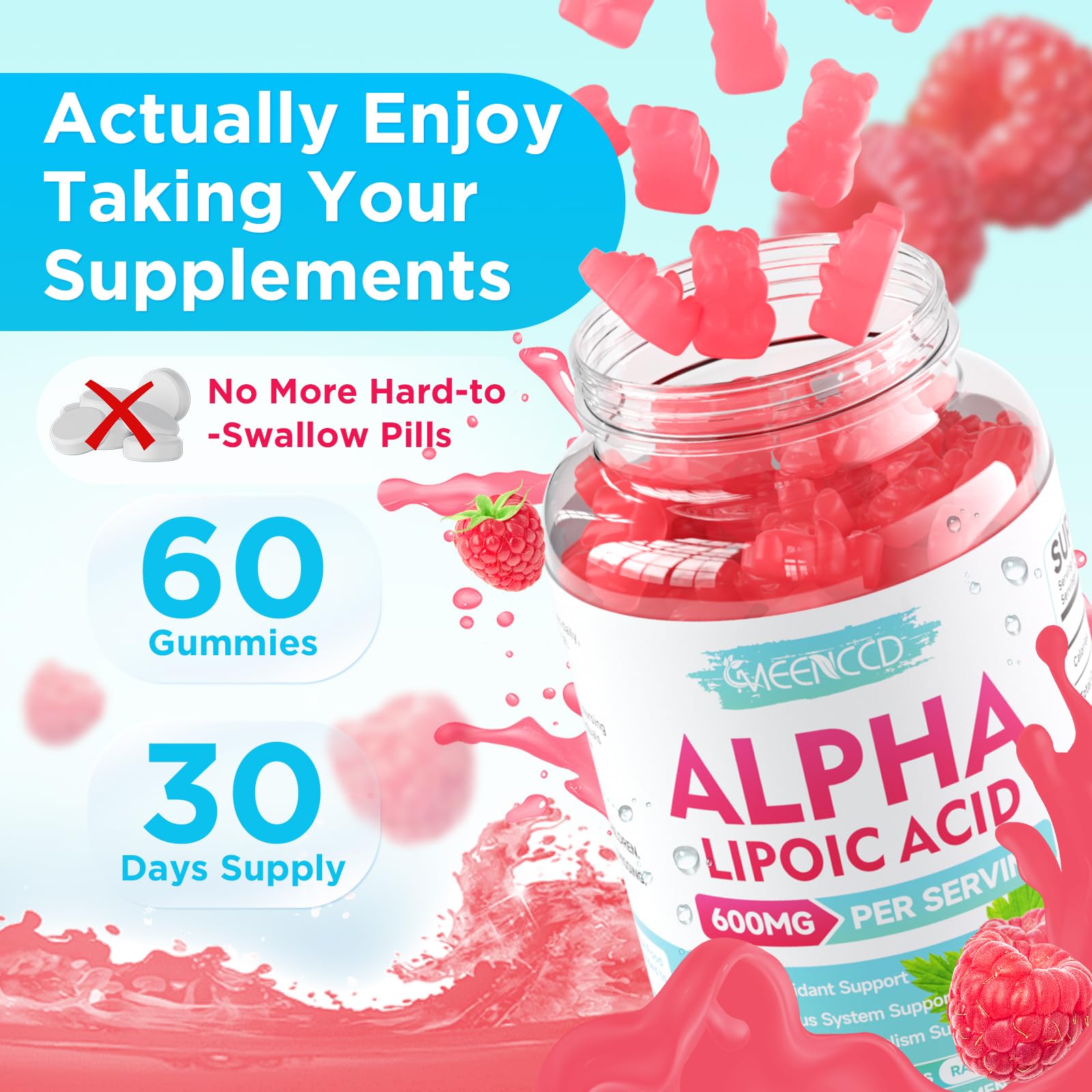 MEENCCD Alpha Lipoic Acid Gummies - usage quotidien pratique.