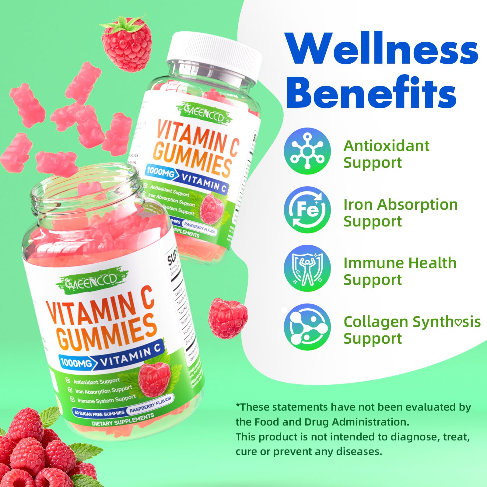 Gommes MEENCCD vitamine C pectine vegan – formulation végétale.