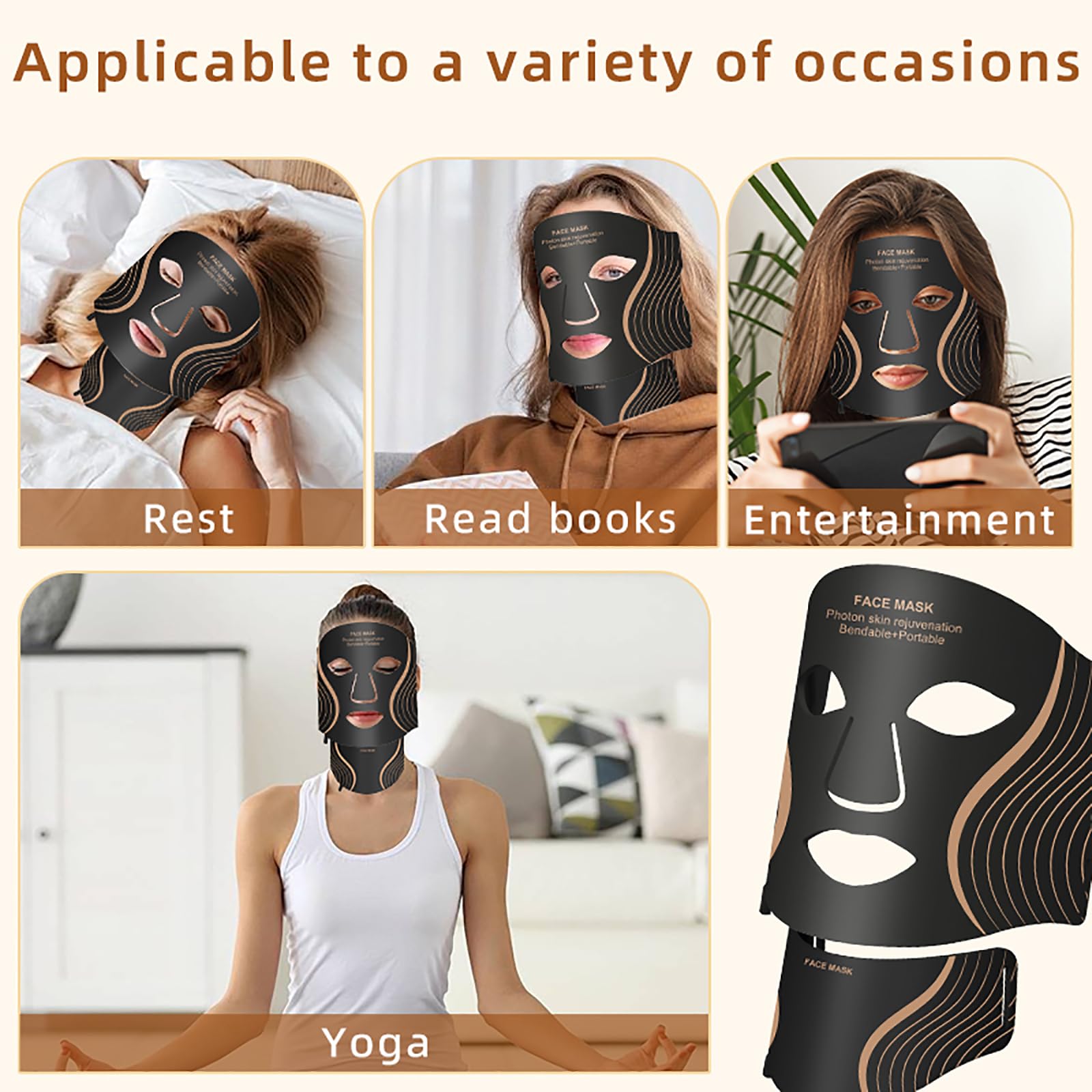 MEFELE Cln masque lumière portable, usage nomade pratique en voyage.