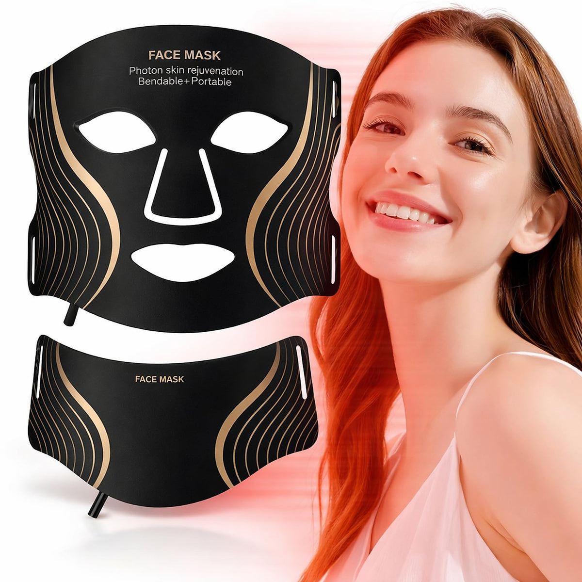 MEFELE Cln masque lumière rouge pour visage, soin rapide à domicile.