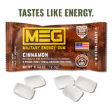 MEG Gomme Cannelle pièce unique avec dose de caféine pour énergie efficace.
