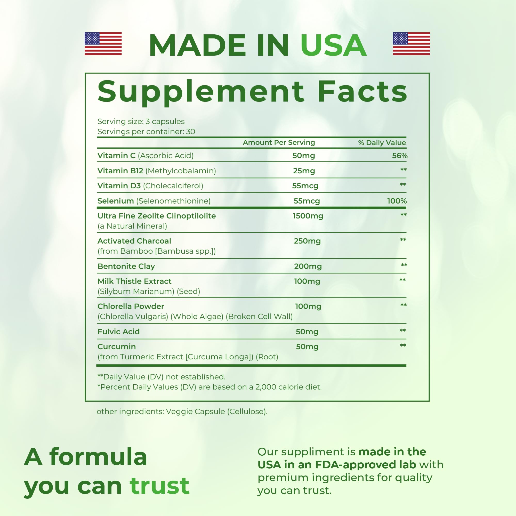MEGA HEALTH bouteille 90 capsules détox : format pratique pour une cure.