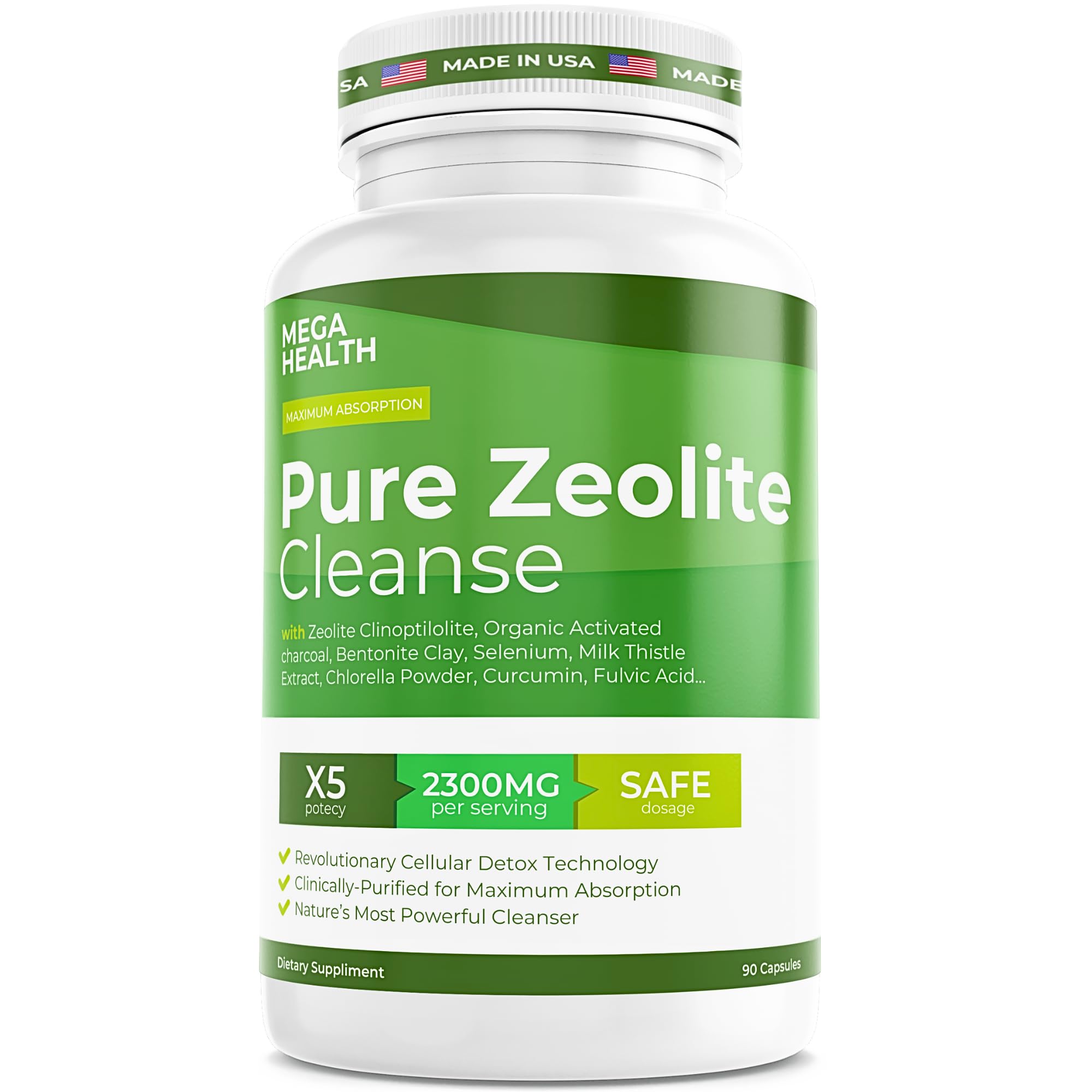 MEGA HEALTH zéolite détox capsules : détox ultra-fin pour le quotidien.