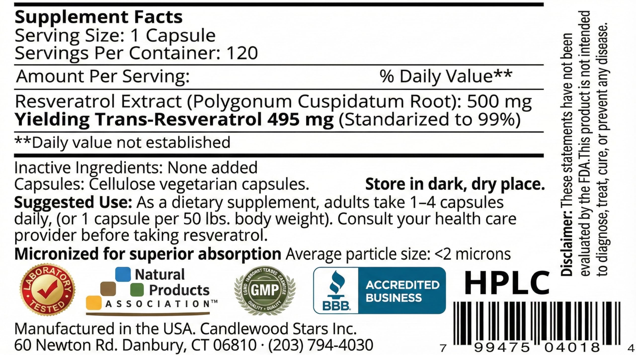 Mega Resveratrol – capsule micronisée, meilleure biodisponibilité et utilisation facile.