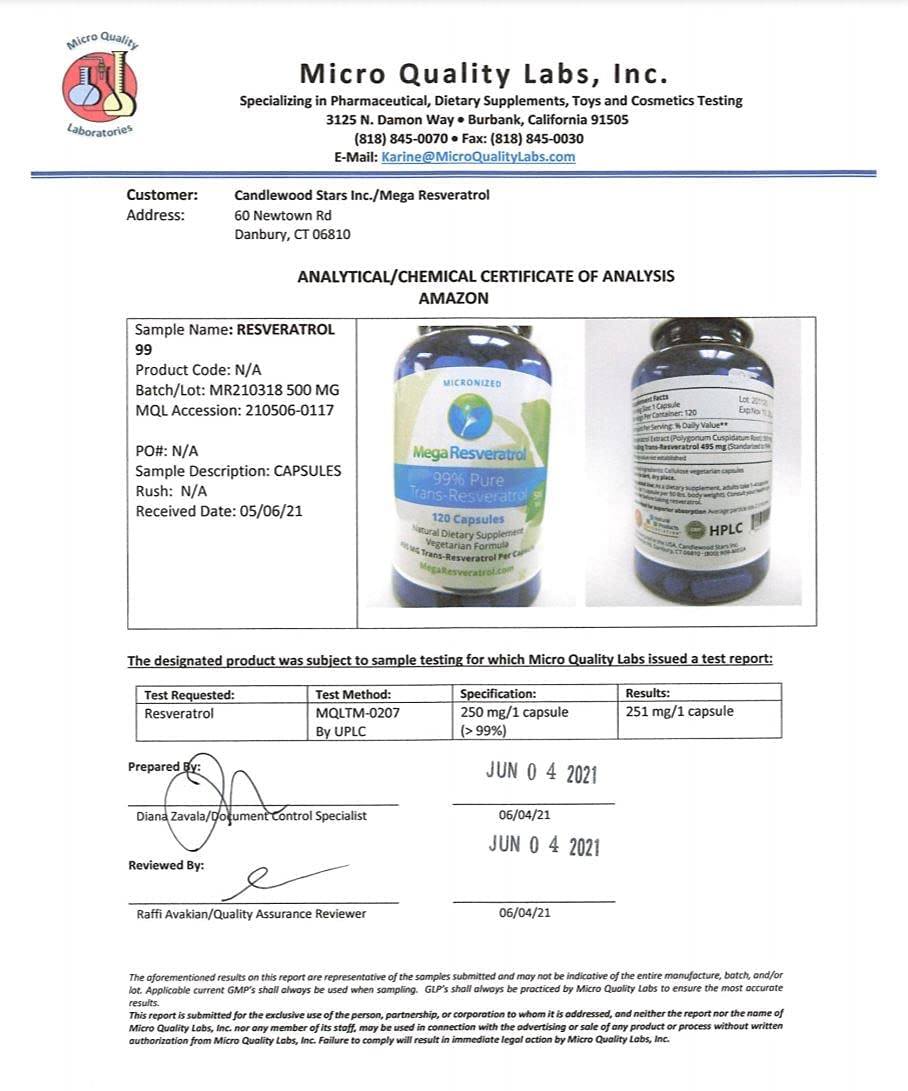 Mega Resveratrol – laboratoire américain certifié, contrôle qualité rigoureux.