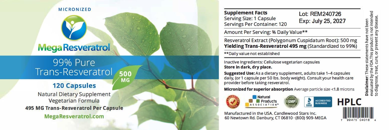 Mega Resveratrol – utilisé dans des recherches et publications.