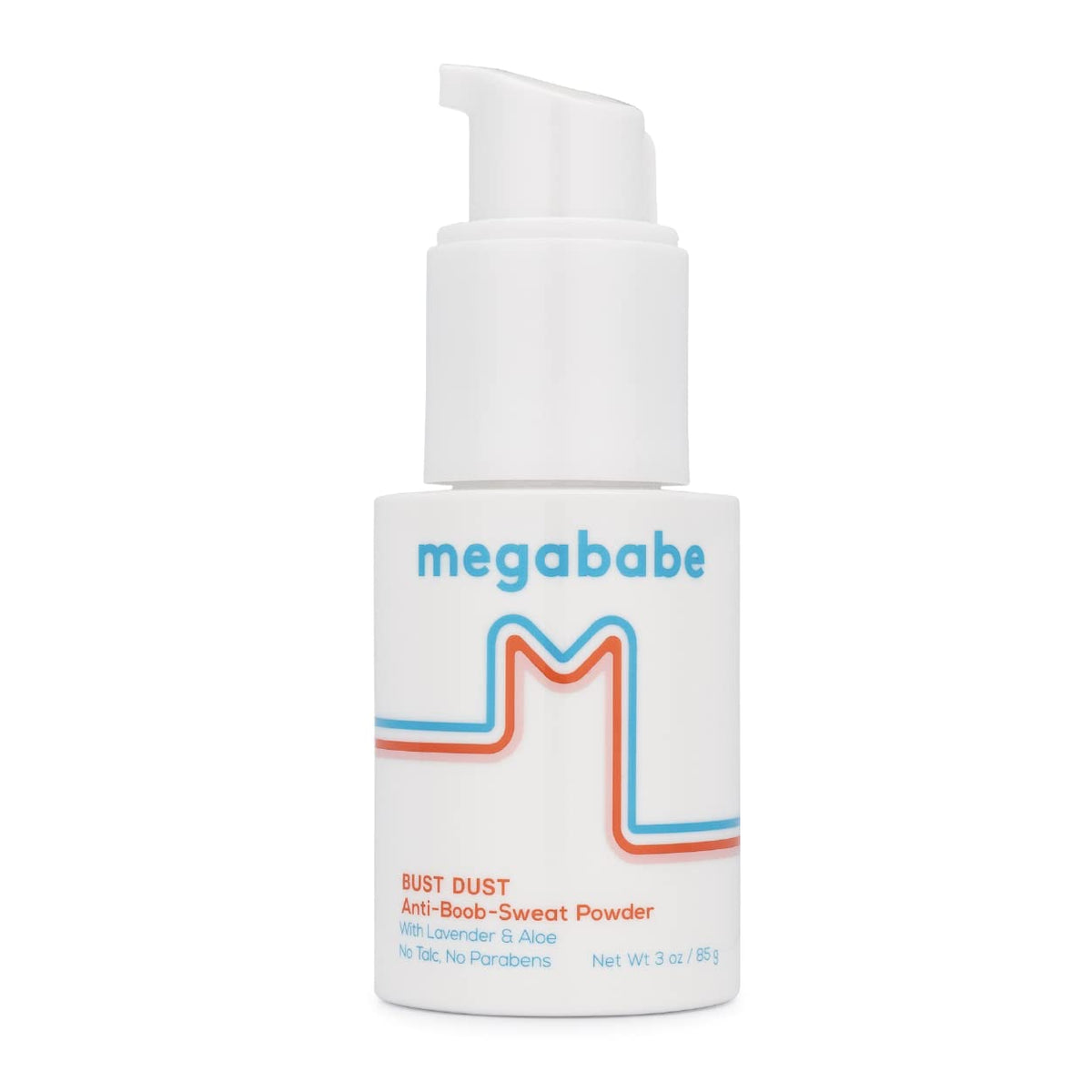 Megababe Poudre absorbante avec pompe pour le buste et zones sensibles.