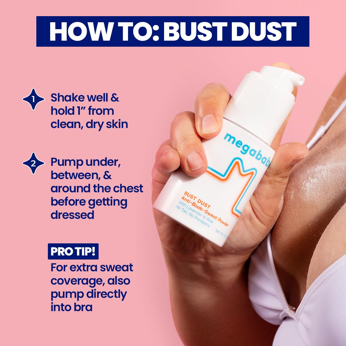 Megababe Poudre sans talc: dépôt direct dans les chaussures et les ceintures.