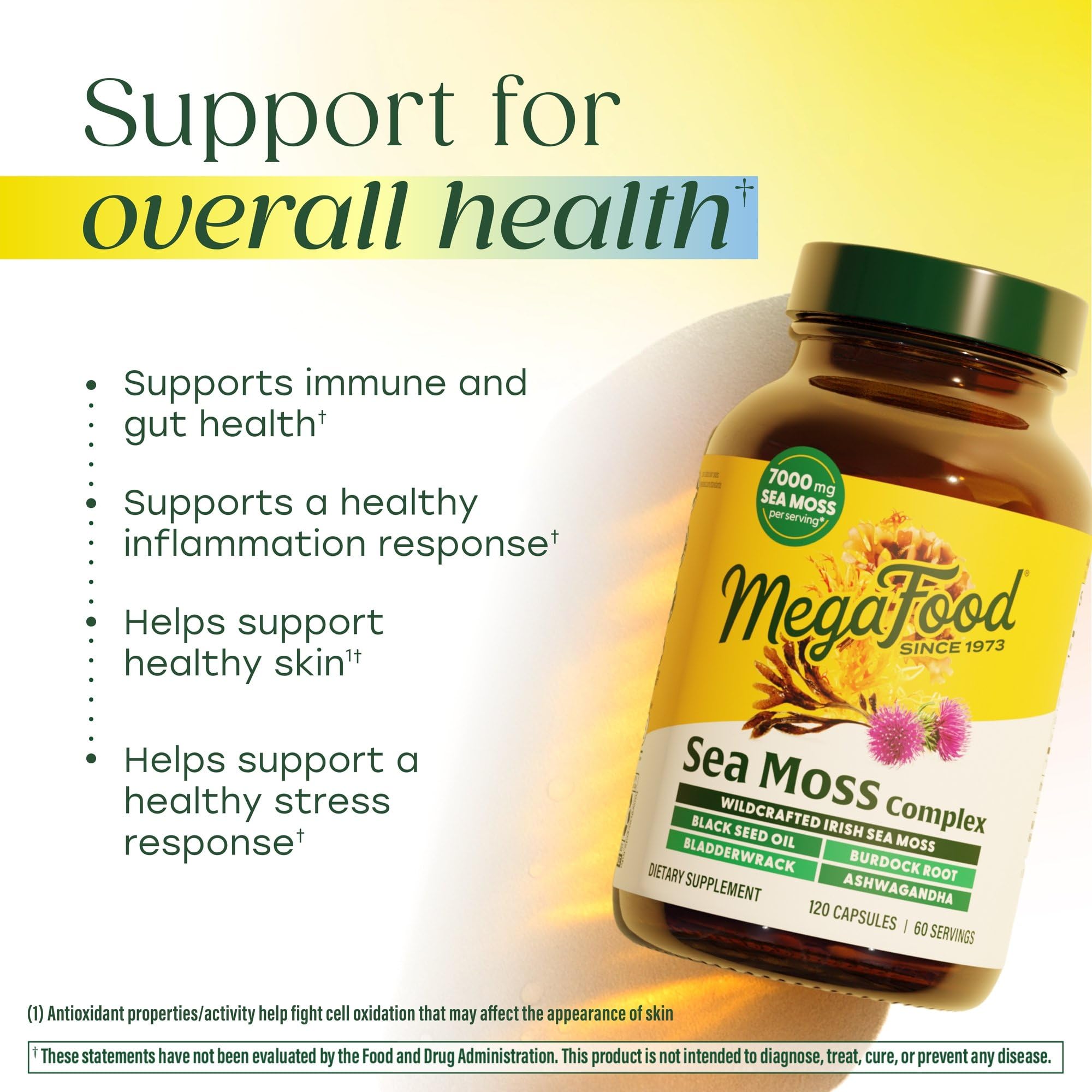 MegaFood Algues de Mer Irlandaises Complexe – étiquette claire et informative.