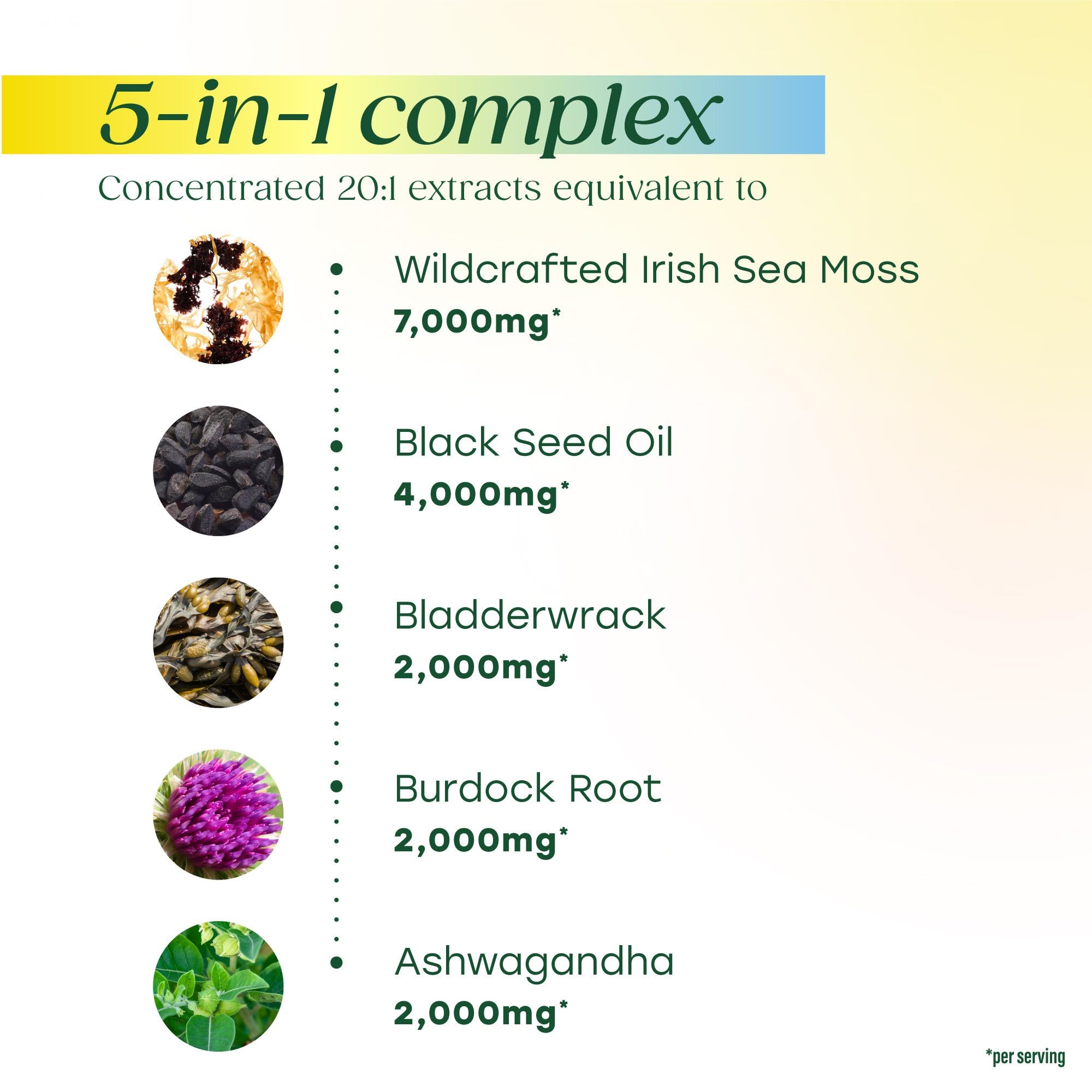 MegaFood Algues de Mer Irlandaises Complexe – extraits concentrés visibles sur l’emballage.