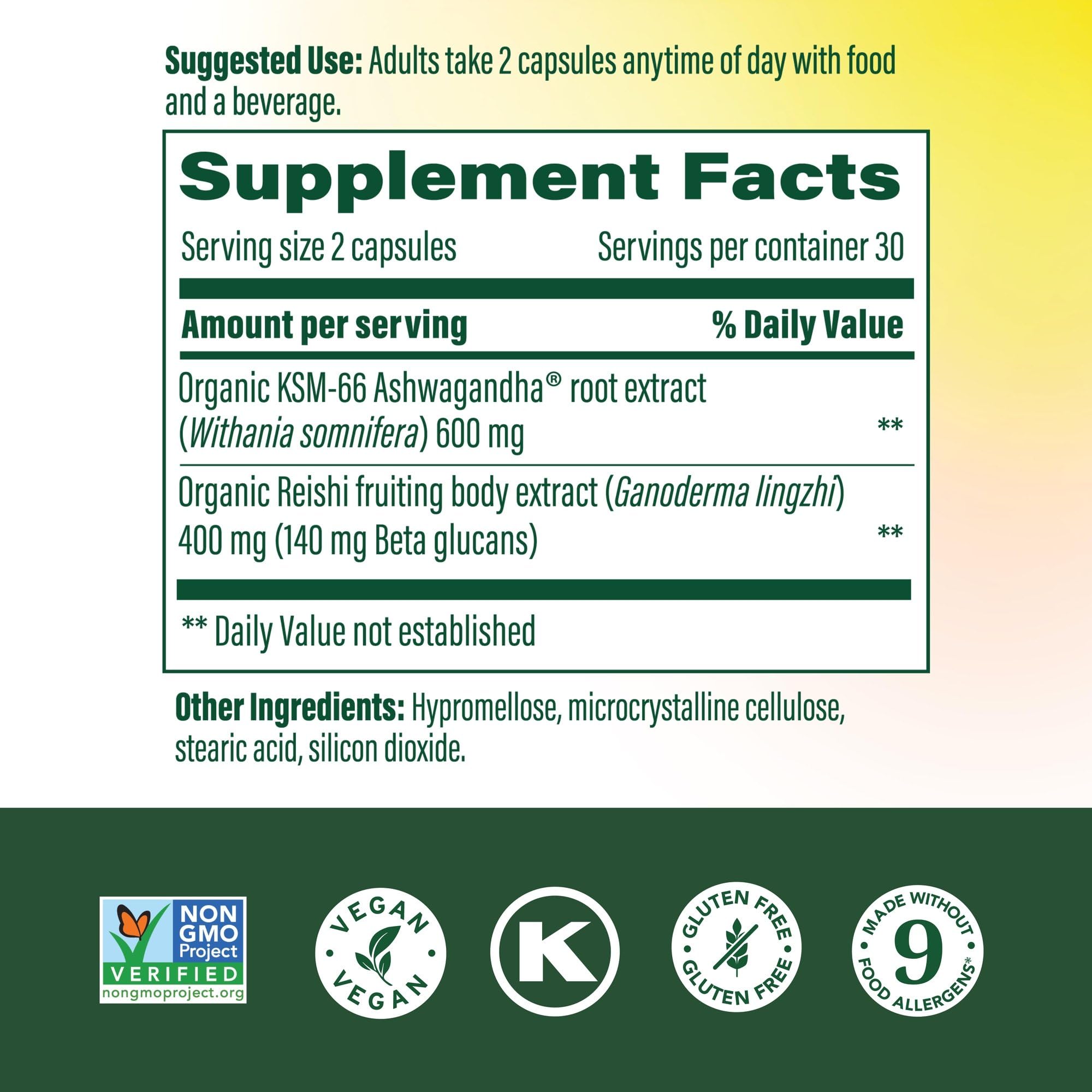 MegaFood Ashwagandha KSM-66 gelules: energie et calme possibles.