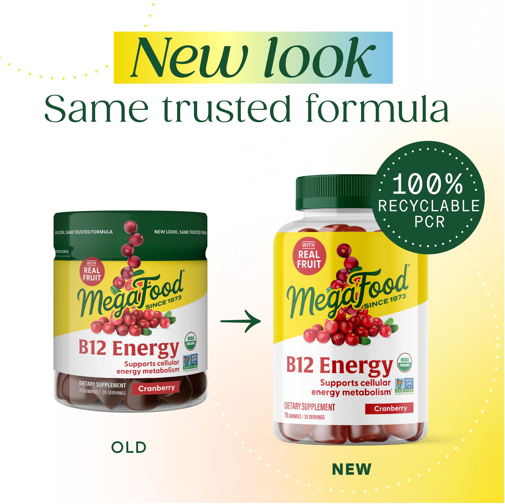 MegaFood B12 Gommes Canneberge, texture gélifiée agréable pour l'énergie durable